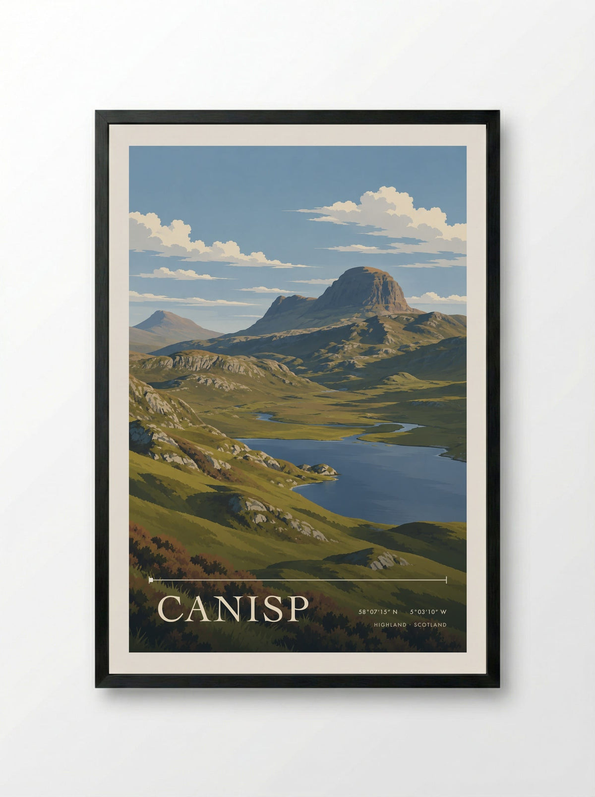 Canisp, Highland | Travel Poster - Framed Print Black