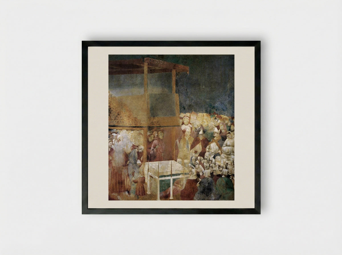 Canonization of St Francis - Giotto di Bondone - Framed Print Black