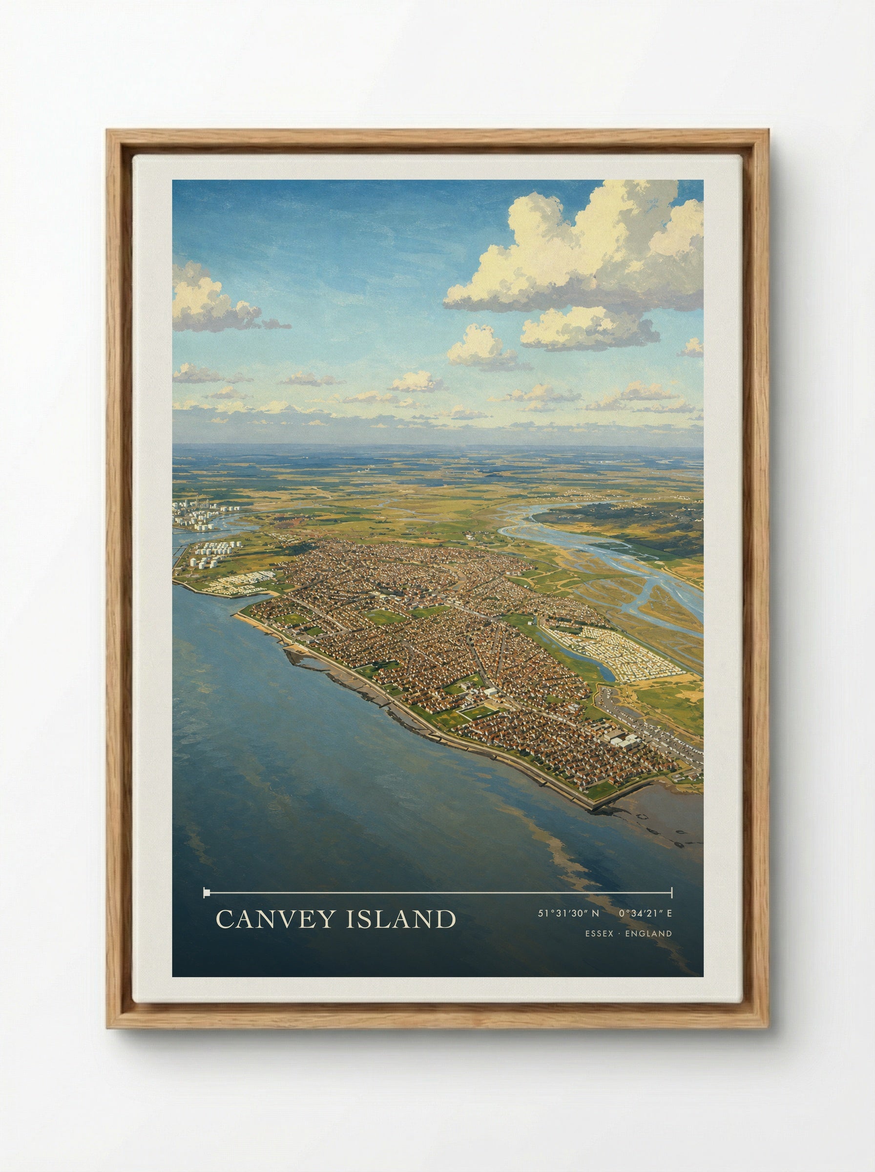 Canvey Island Essex England Travel Poster - Framed Canvas Wood