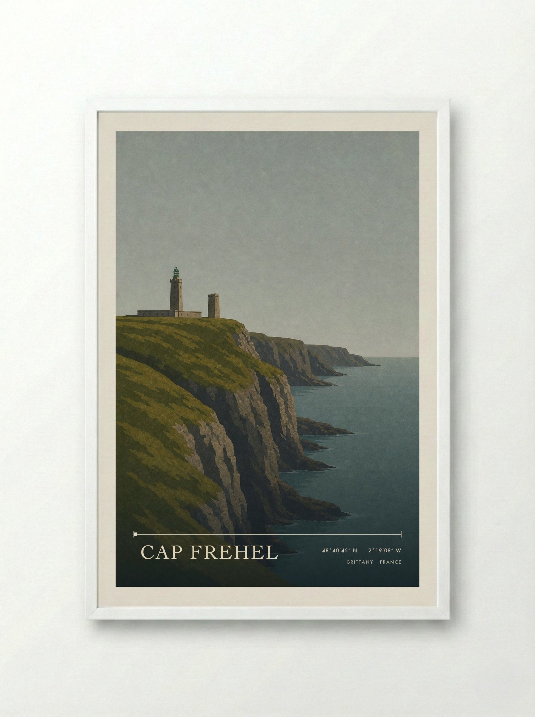 Cap Frehel Travel Poster Artwork - Framed Print White