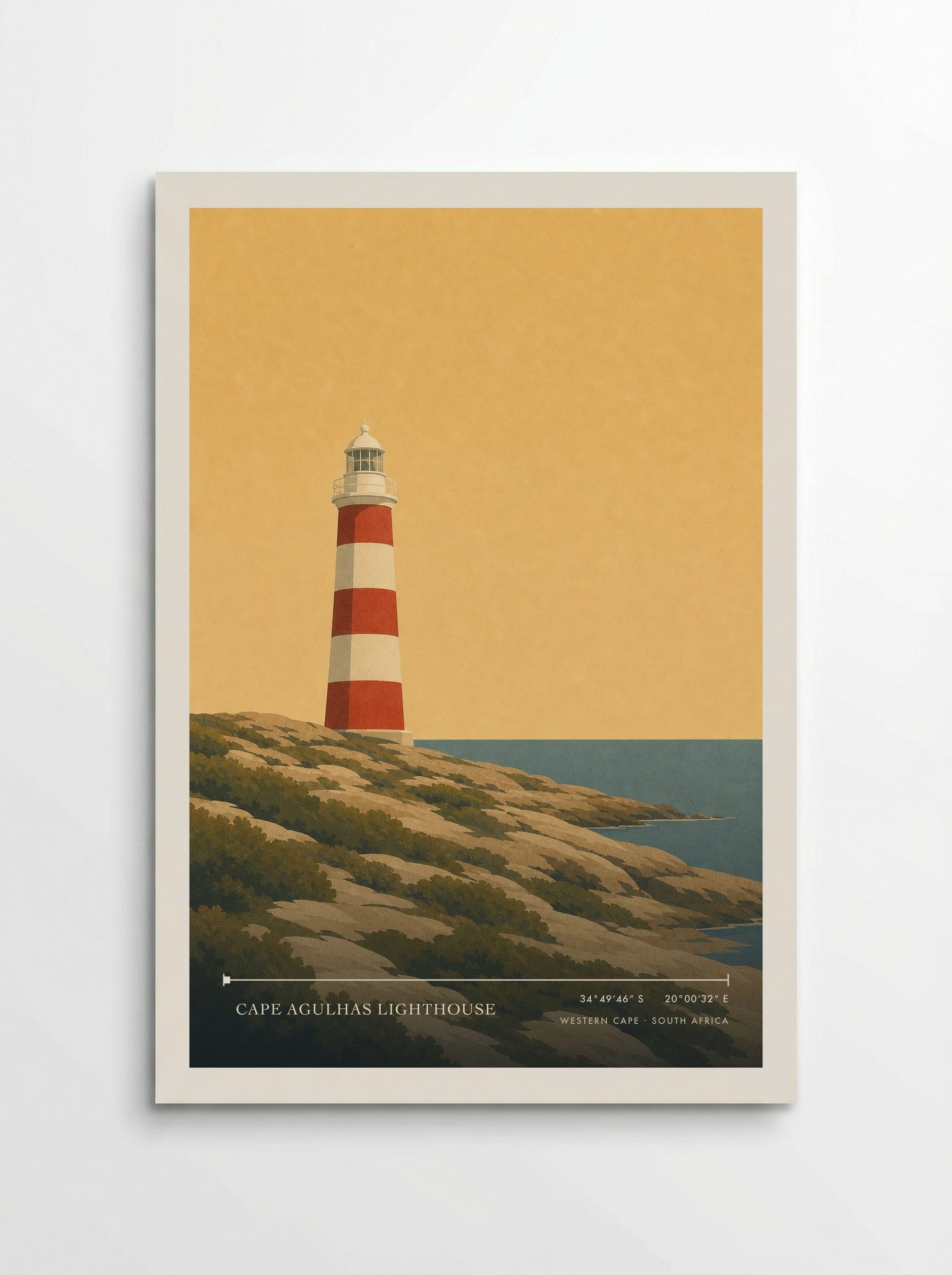 Cape Agulhas Lighthouse Travel Poster Artwork - Poster