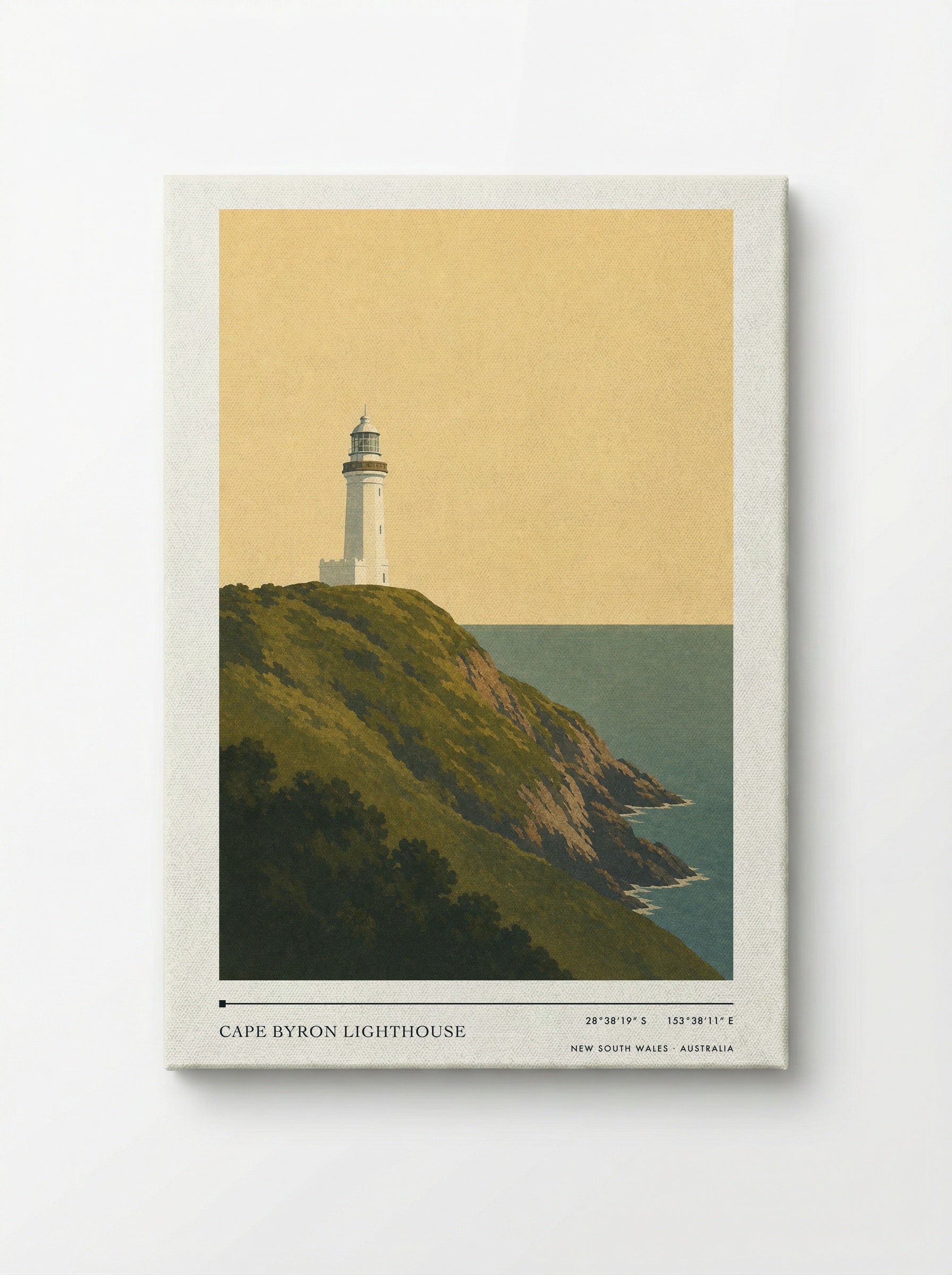 Cape Byron Lighthouse Travel Poster Artwork - Canvas