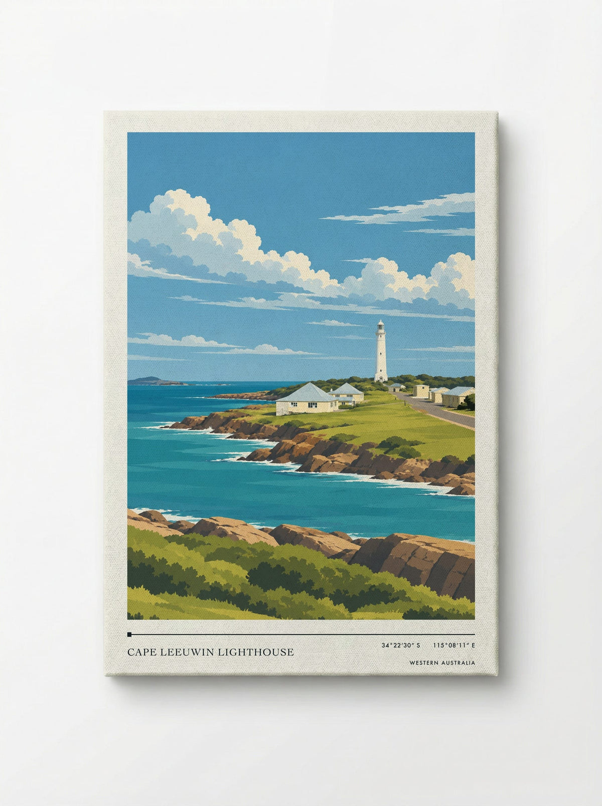 Cape Leeuwin Lighthouse, Western Australia | Travel Poster - Canvas