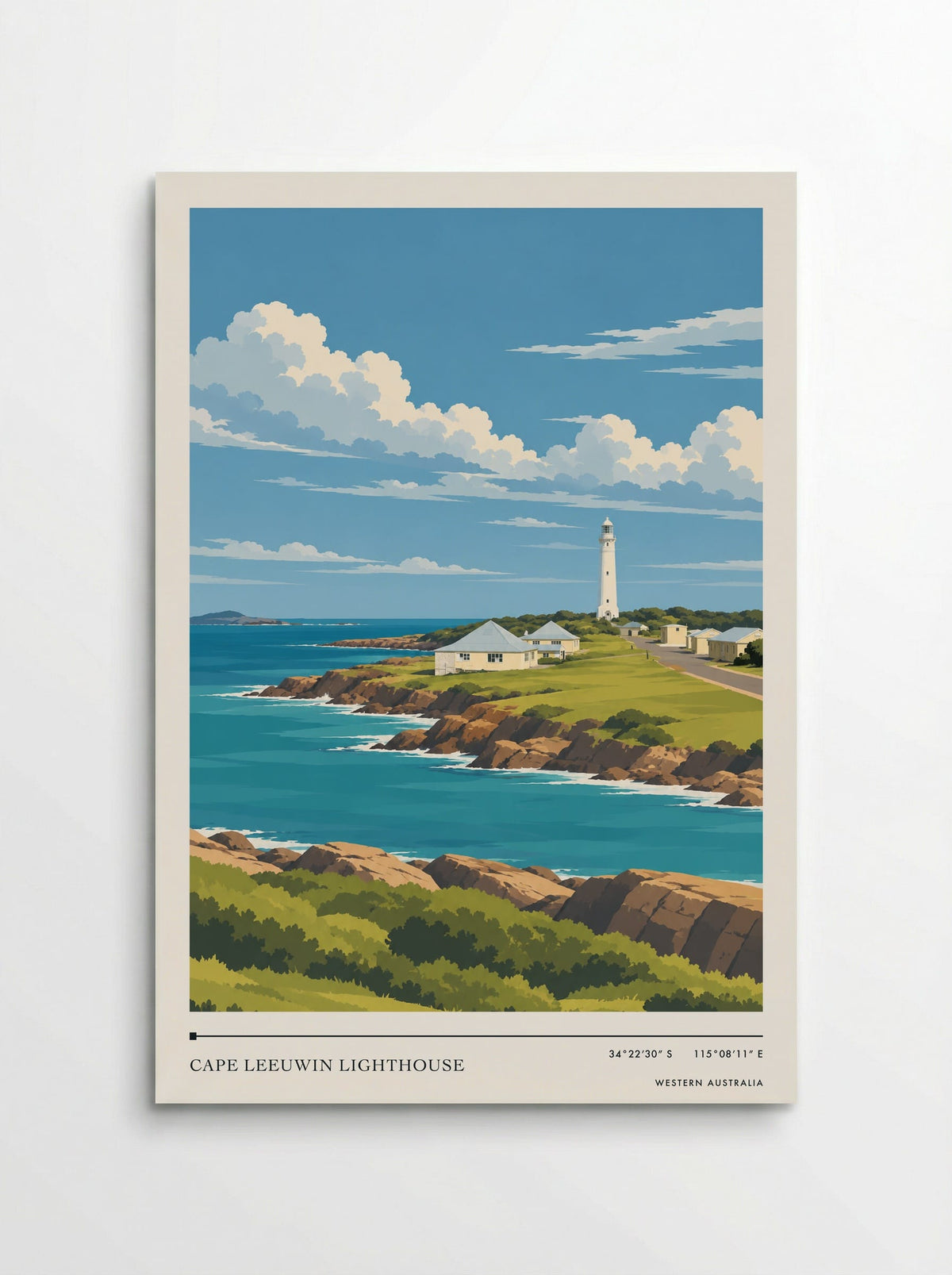 Cape Leeuwin Lighthouse, Western Australia | Travel Poster - Poster