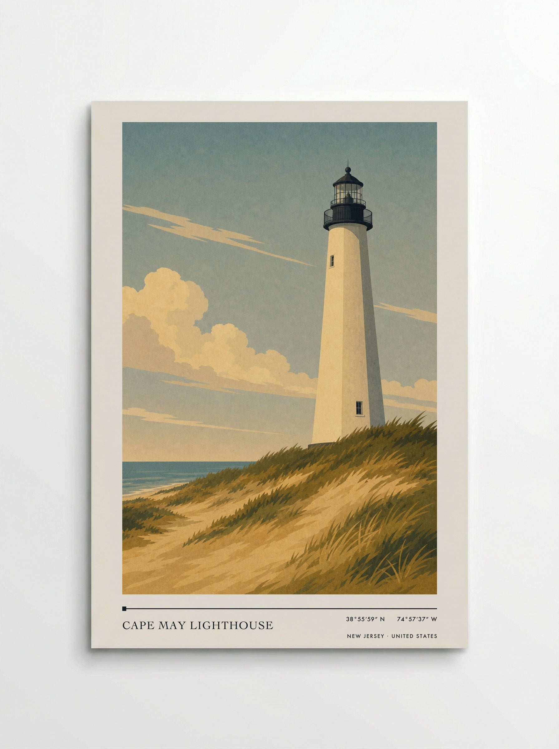 Cape May Lighthouse New Jersey United States Travel Poster - Poster