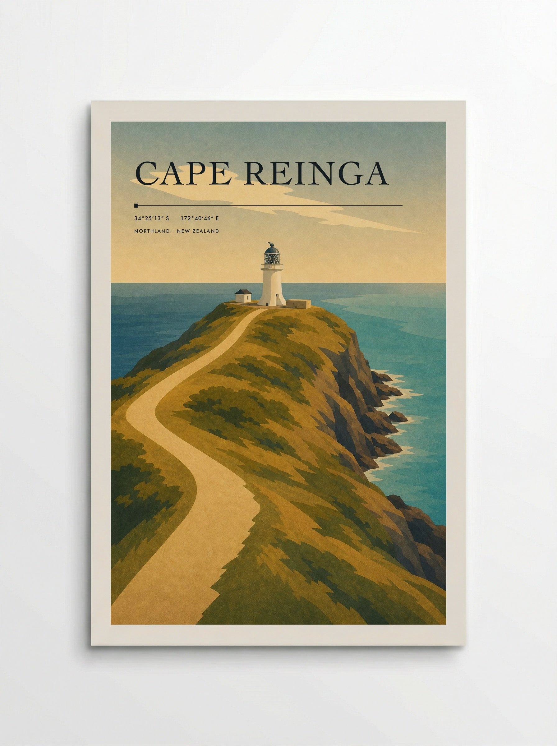 Cape Reinga Travel Poster Artwork - Poster