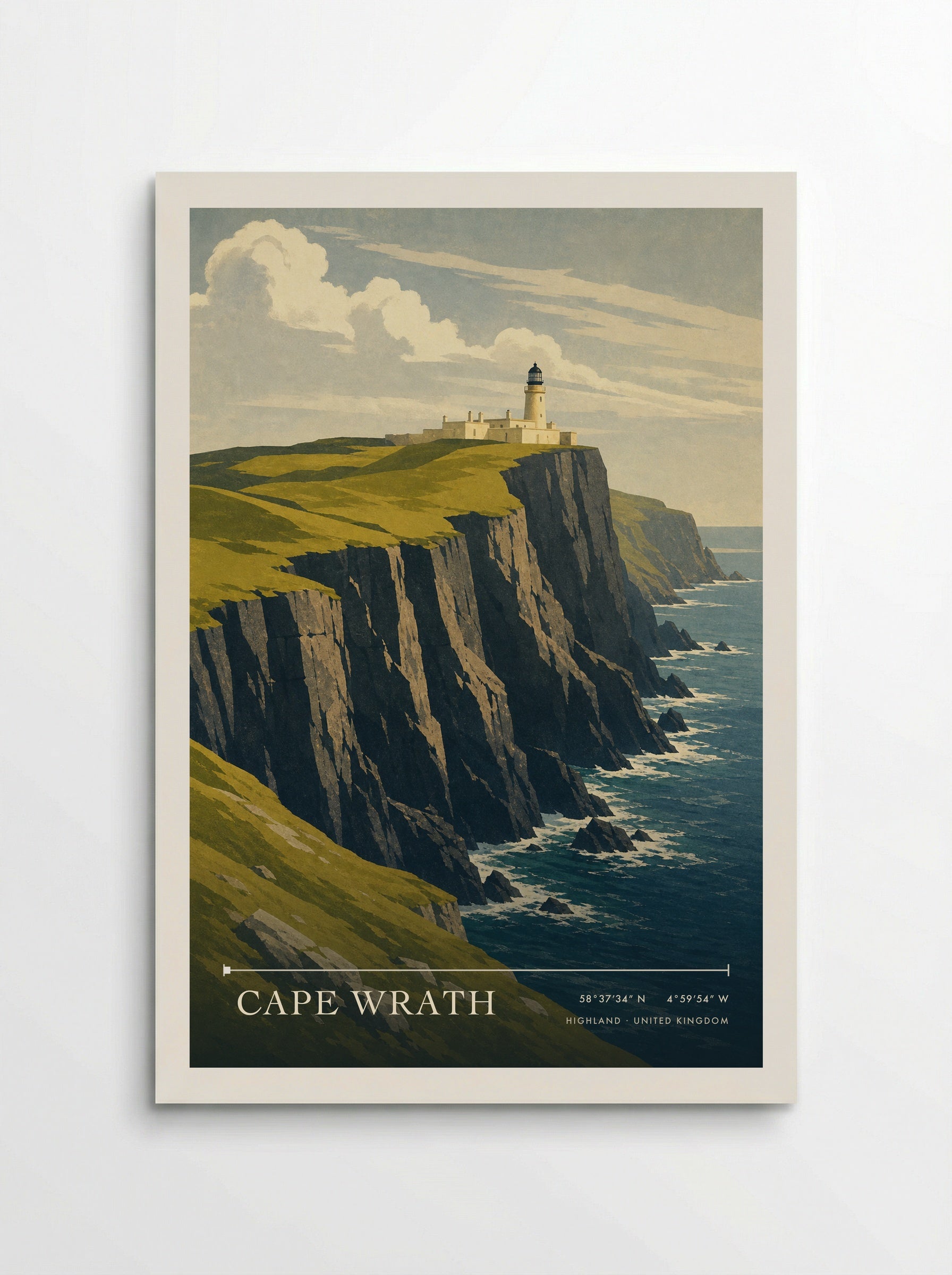 Cape Wrath Highland United Kingdom Travel Poster - Poster