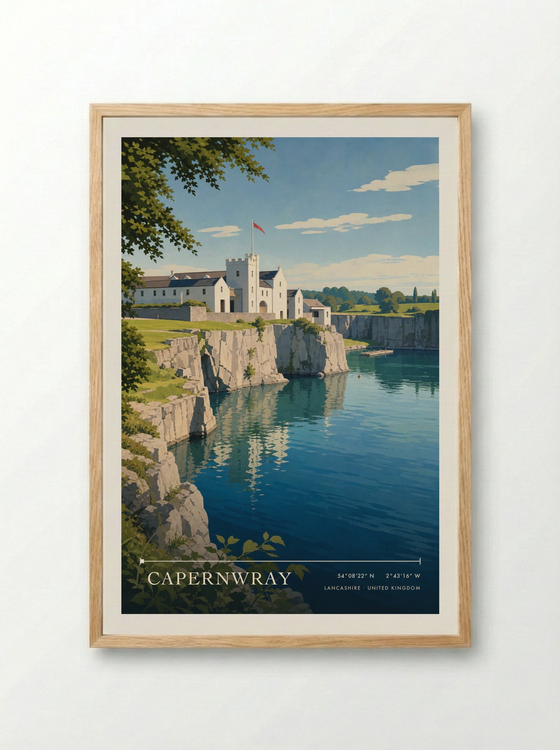Capernwray Lancashire United Kingdom Travel Poster - Framed Print Wood