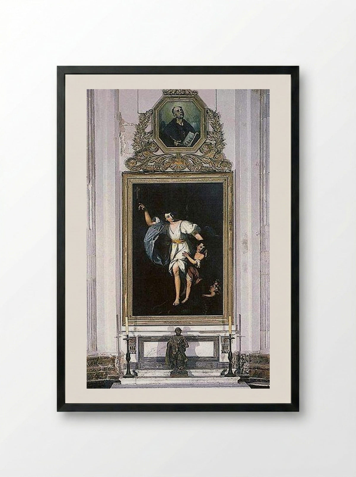 Capilla del Santo Ángel de la Guarda de la Iglesia Catedral de Cádiz - Joaquín Manuel Fernández Cruzado - Framed Print Black