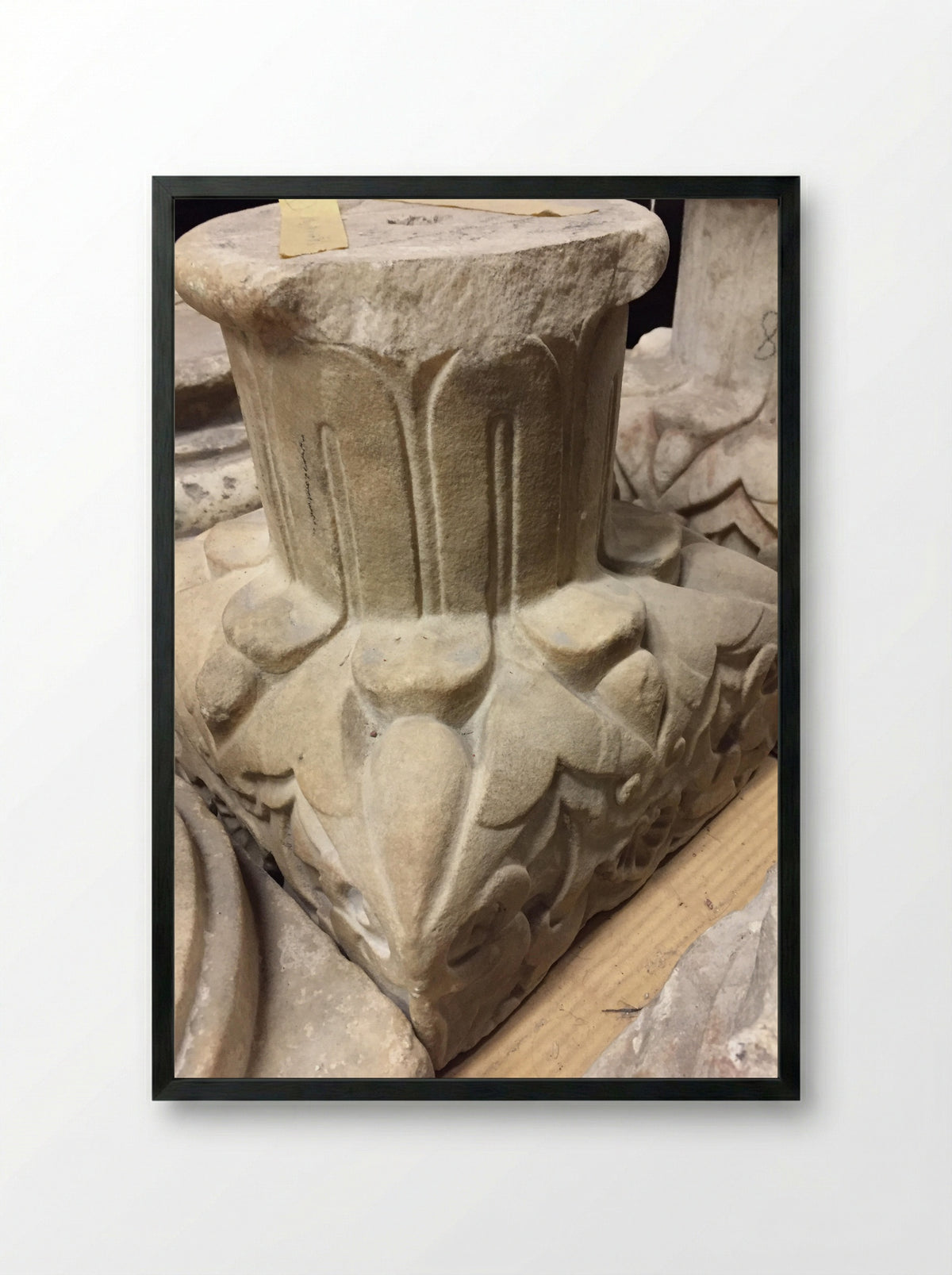 Capital and Bases of a Column - Fine Art Print - Framed Print Black