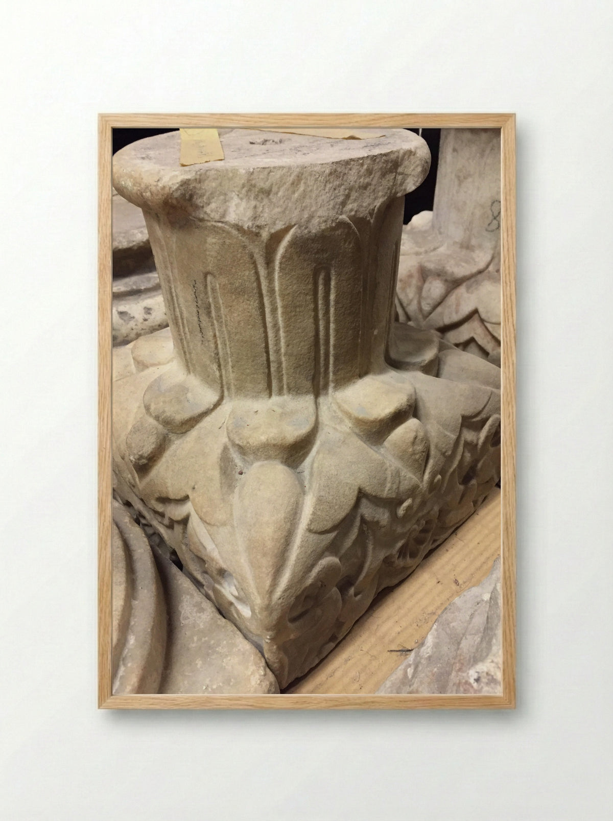 Capital and Bases of a Column - Fine Art Print - Framed Print Wood