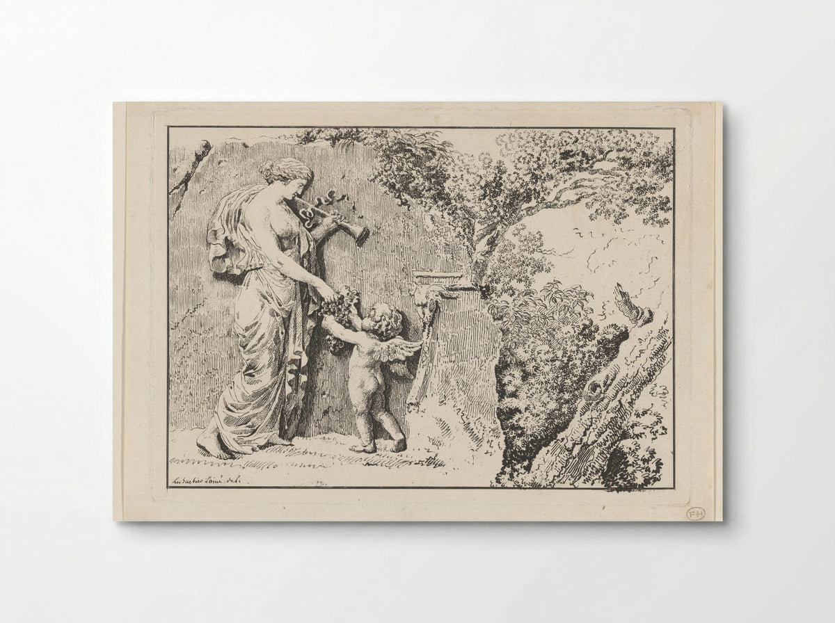 Capriccio with Antique Relief - Jean-Jacques-François Le Barbier - Poster