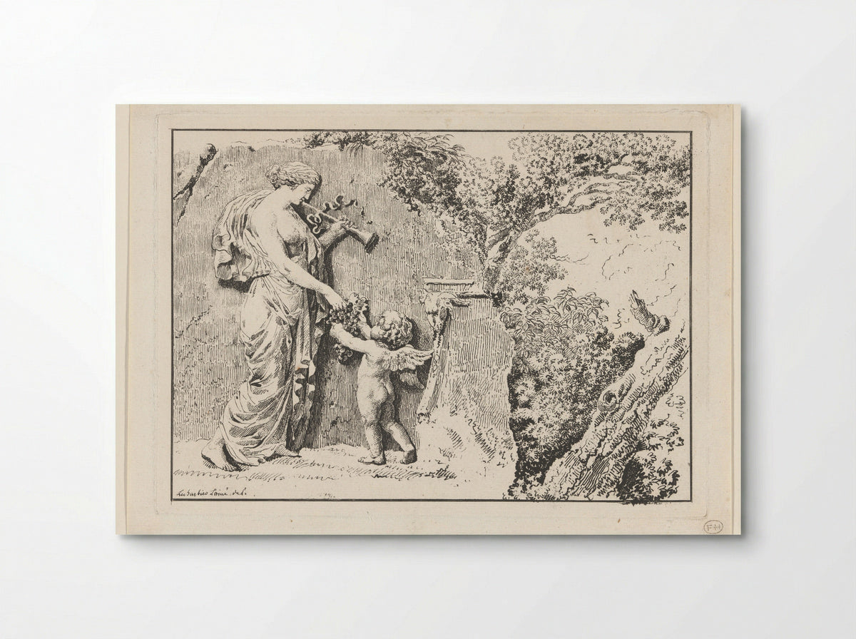 Capriccio with Antique Relief - Jean-Jacques-François Le Barbier - Poster