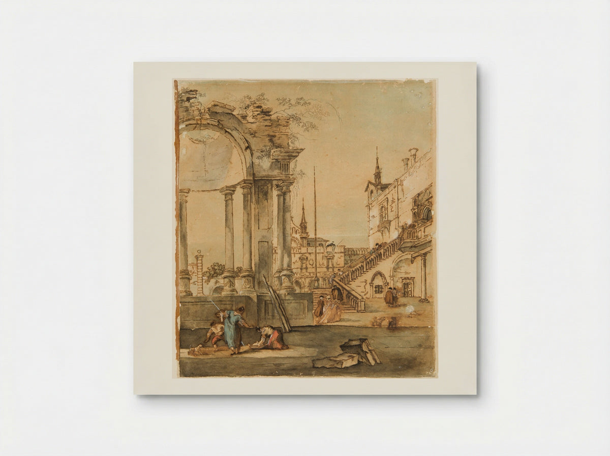 Capriccio with Ruins and Figures - Francesco Guardi - Poster