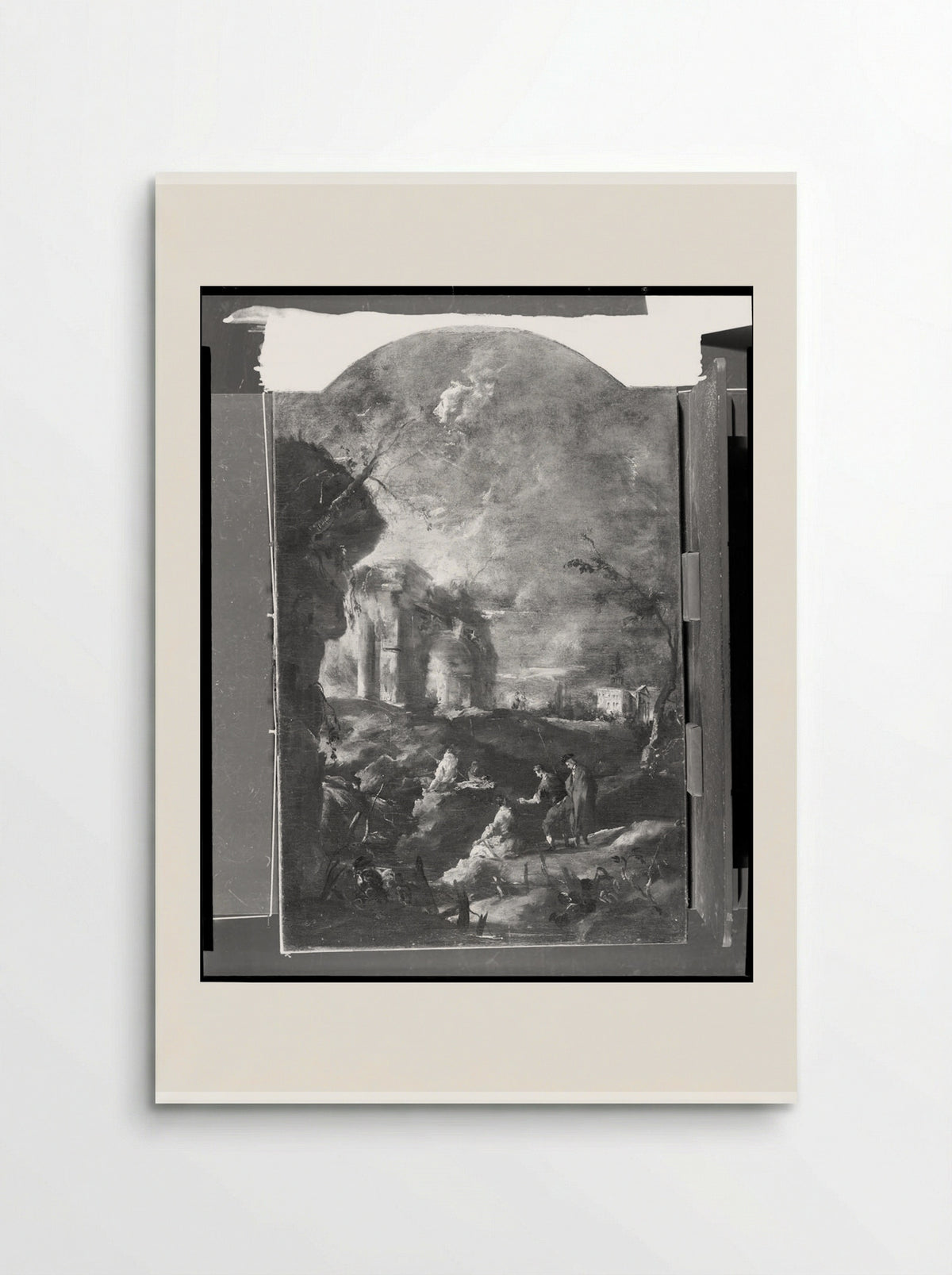 Capriccio: River Landscape with Roman Arch, Villa and Fishermen - Francesco Guardi - Poster