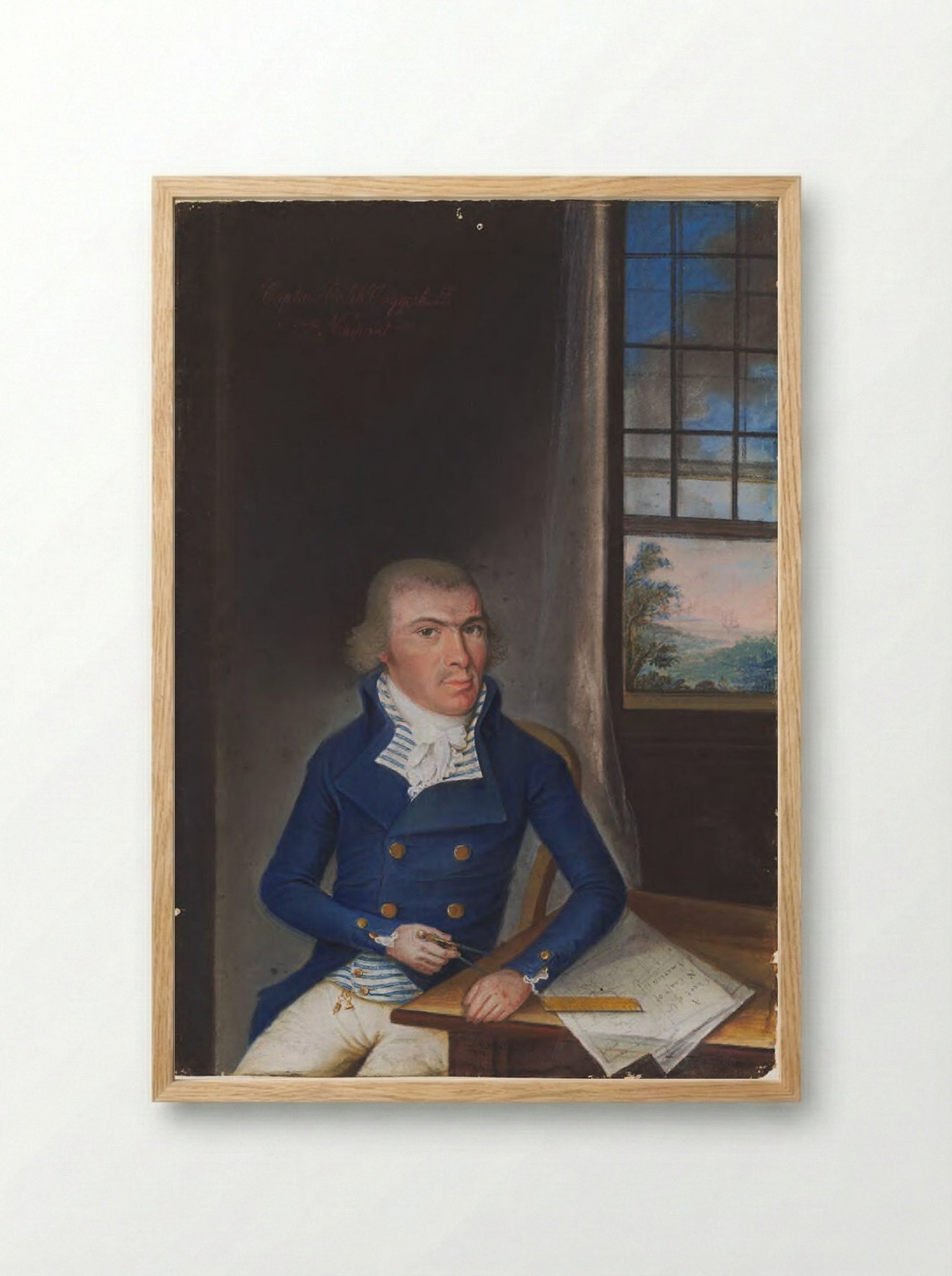 Captain Caleb Coggeshall - William Dunlap - Framed Print Wood