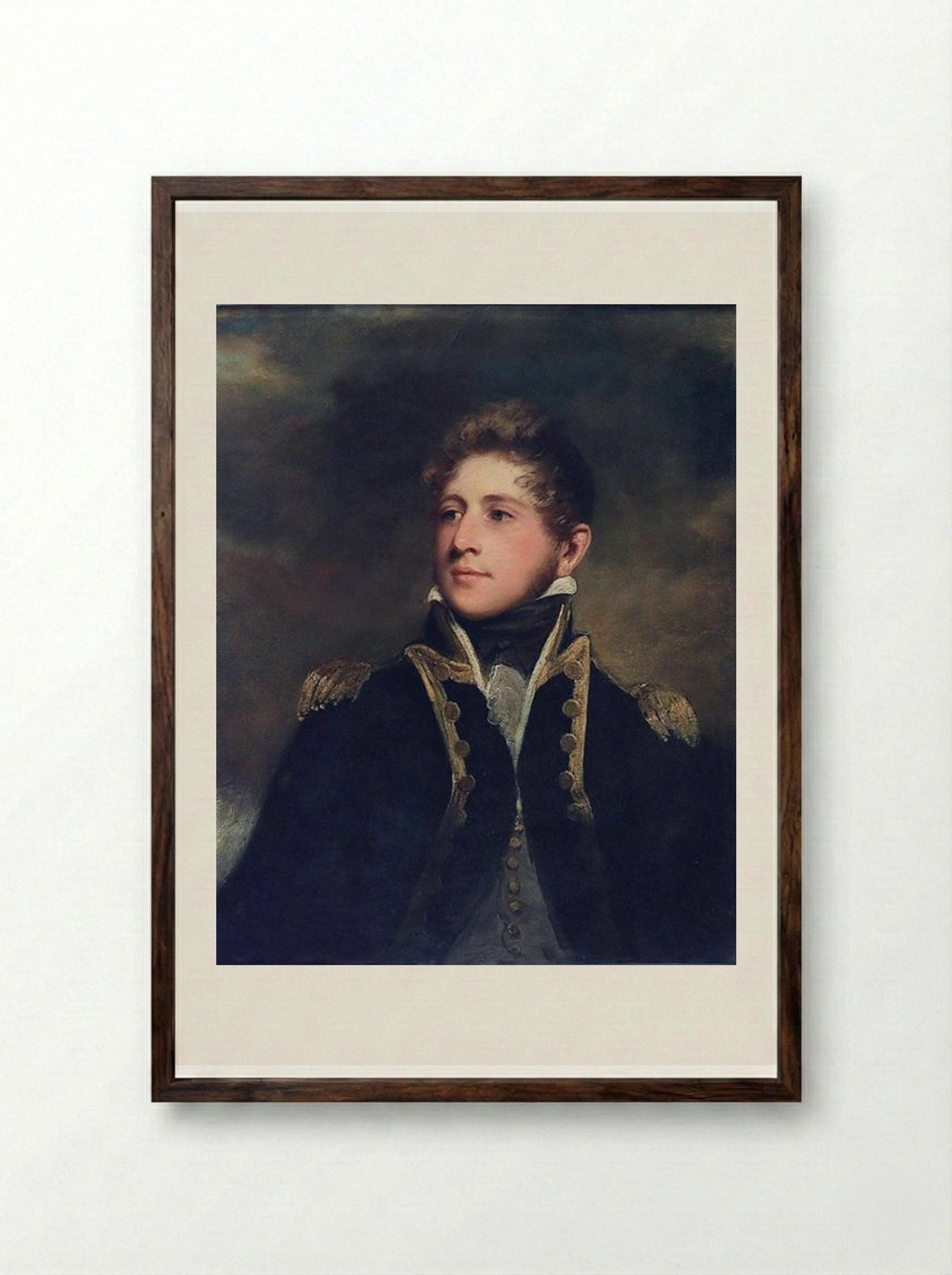 Captain Peter Parker - John Hoppner - Framed Print Dark Wood