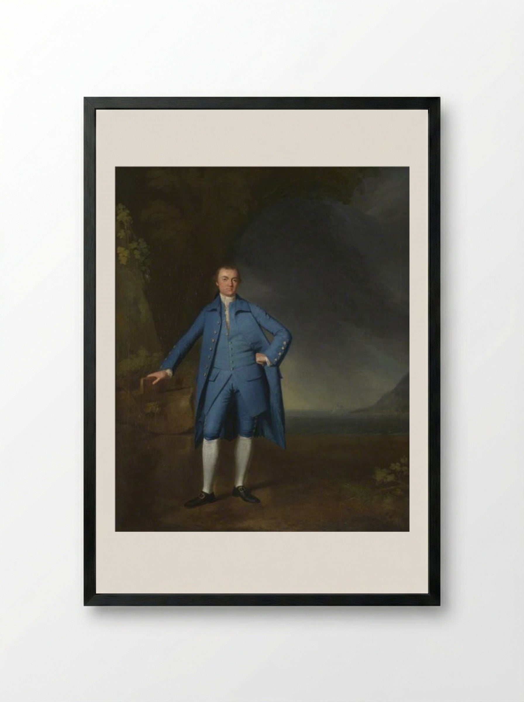Captain Robert Banks - George Romney - Framed Print Black