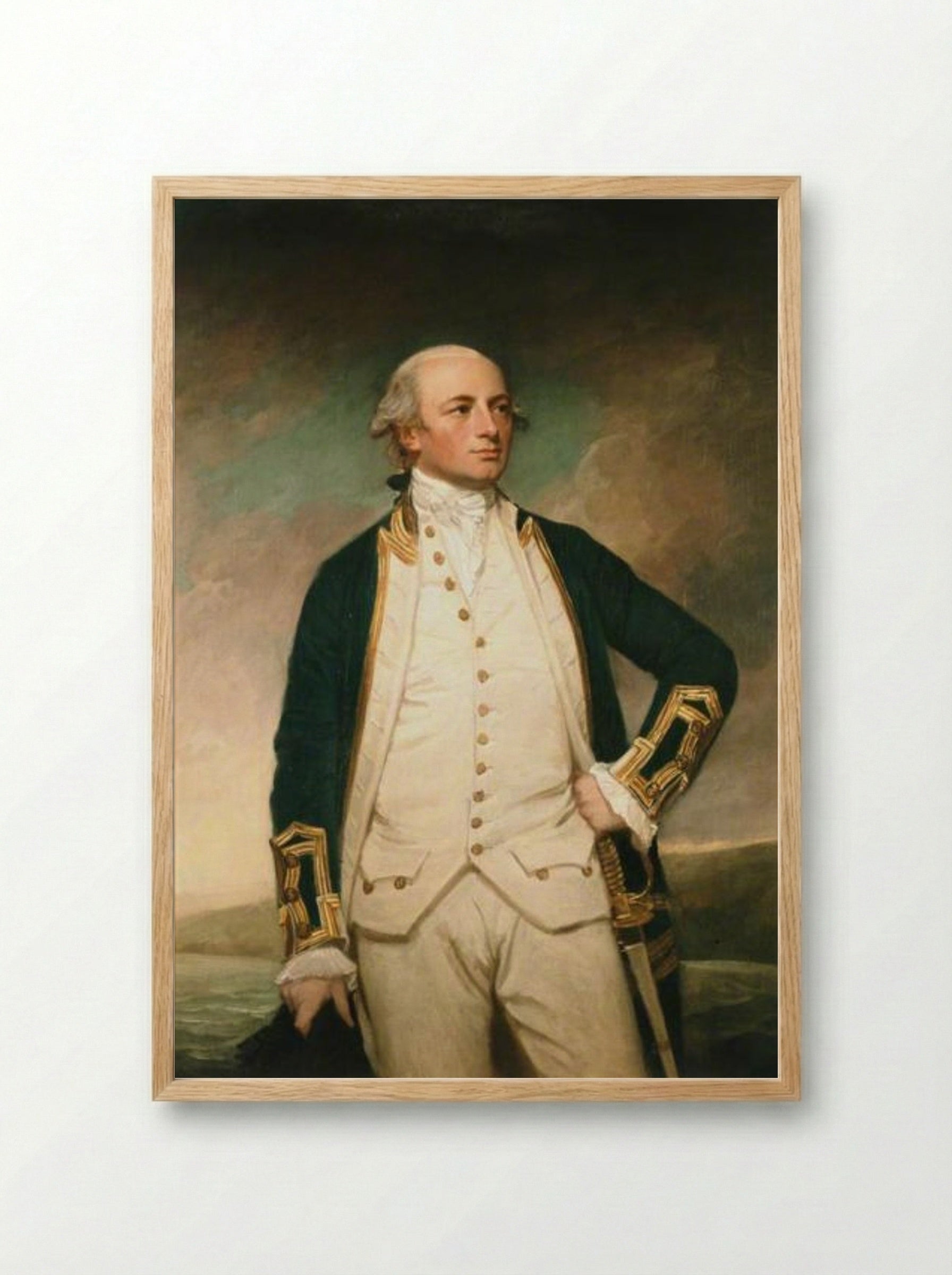 Captain William Peere Williams - George Romney - Framed Print Wood