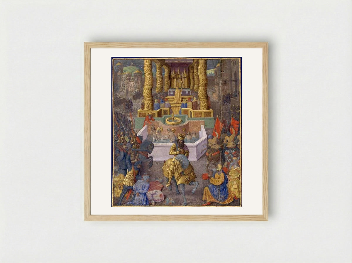 Capture of Jerusalem by Herod the Great - Jean Fouquet - Framed Print Wood