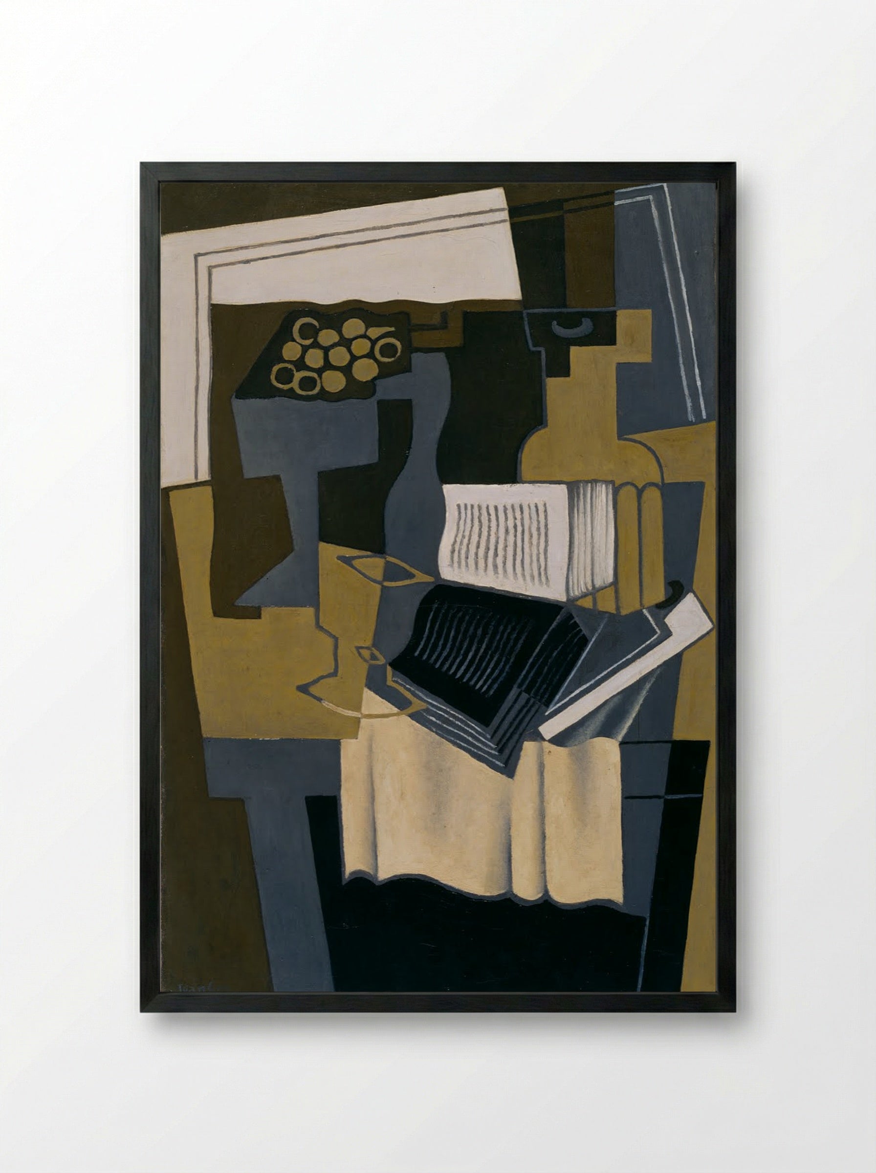 Carafe and Book - Juan Gris - Framed Print Black