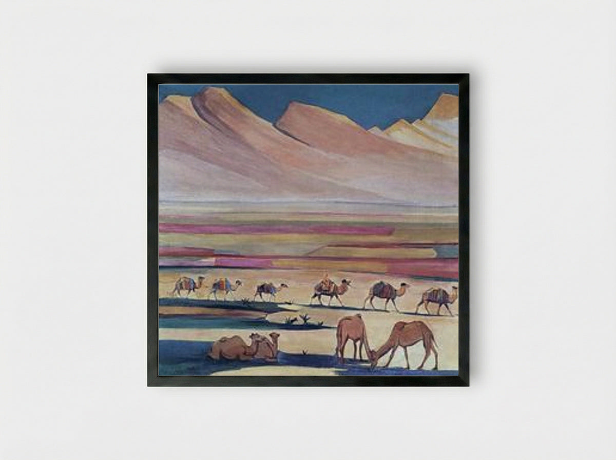 Caravan - Martiros Saryan - Framed Print Black