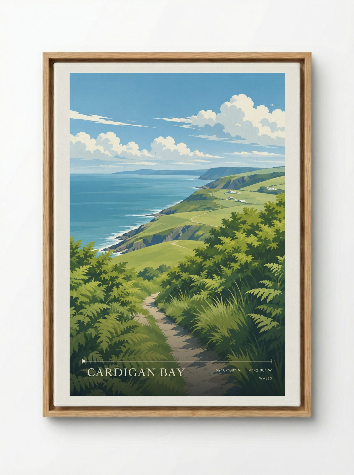 Cardigan Bay | Travel Poster - Framed Canvas Wood