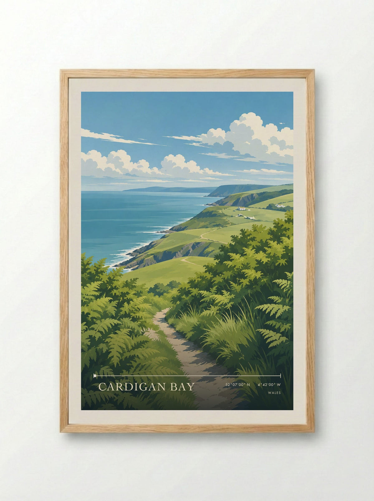 Cardigan Bay | Travel Poster - Framed Print Wood