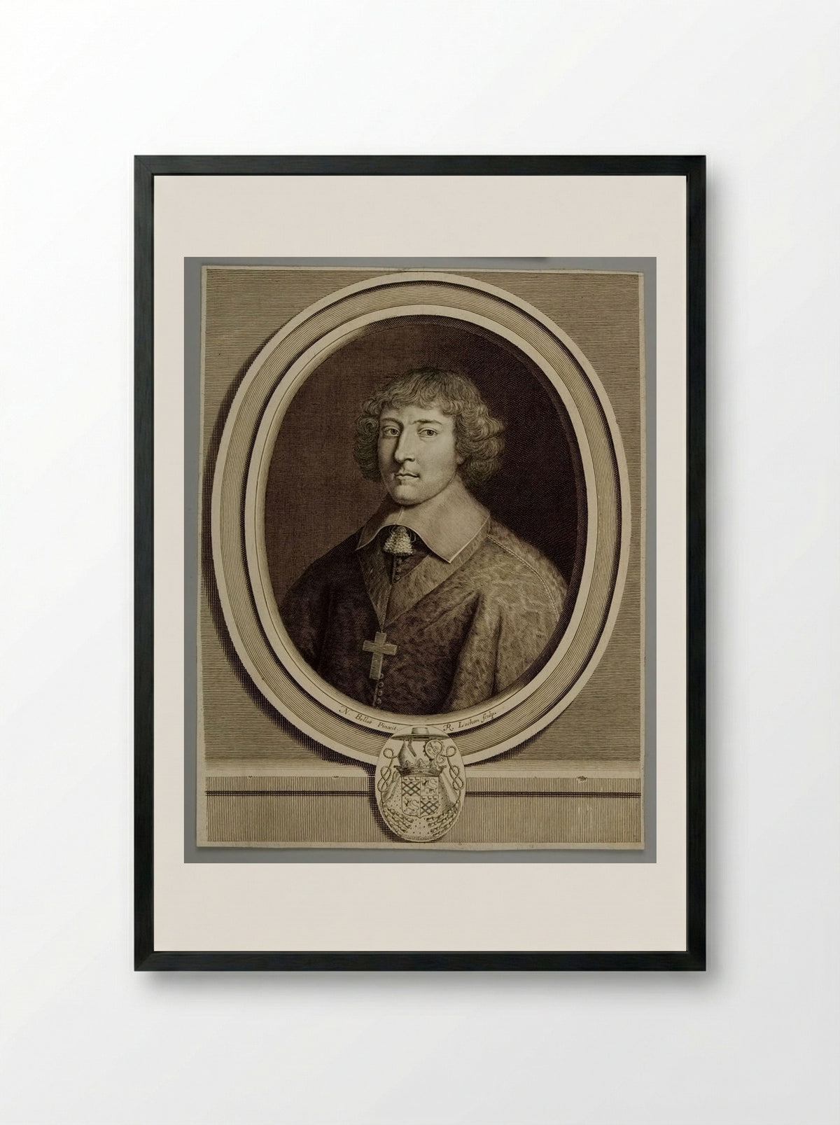Cardinal César d'Estrées - René Lochon - Framed Print Black