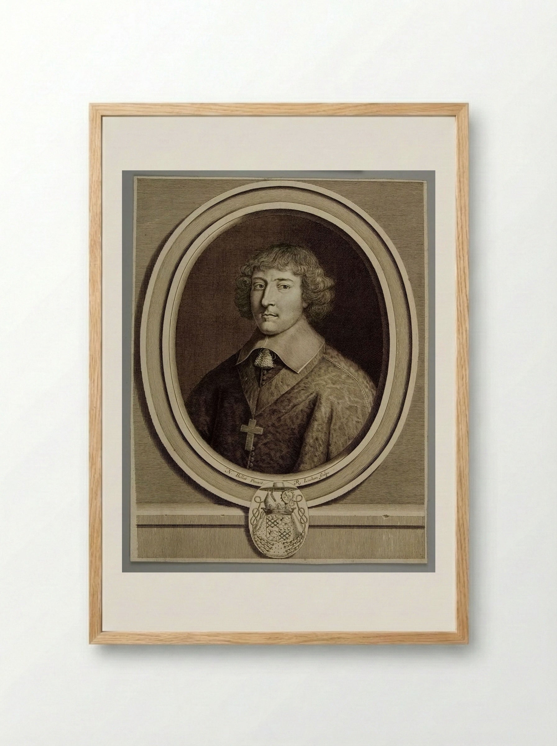 Cardinal César d'Estrées - René Lochon - Framed Print Wood