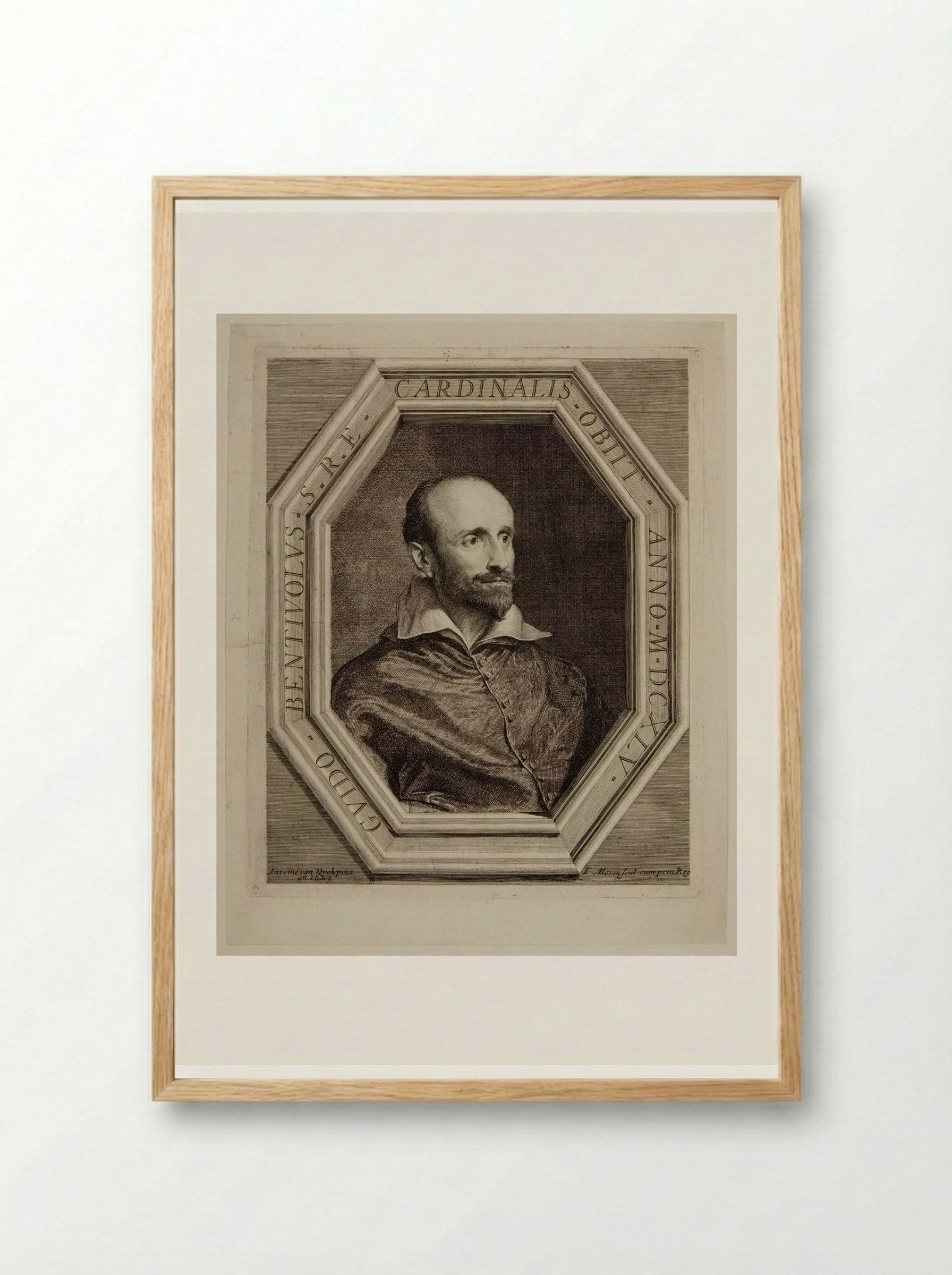 Cardinalis Guido Bentivolus - Jean Morin - Framed Print Wood