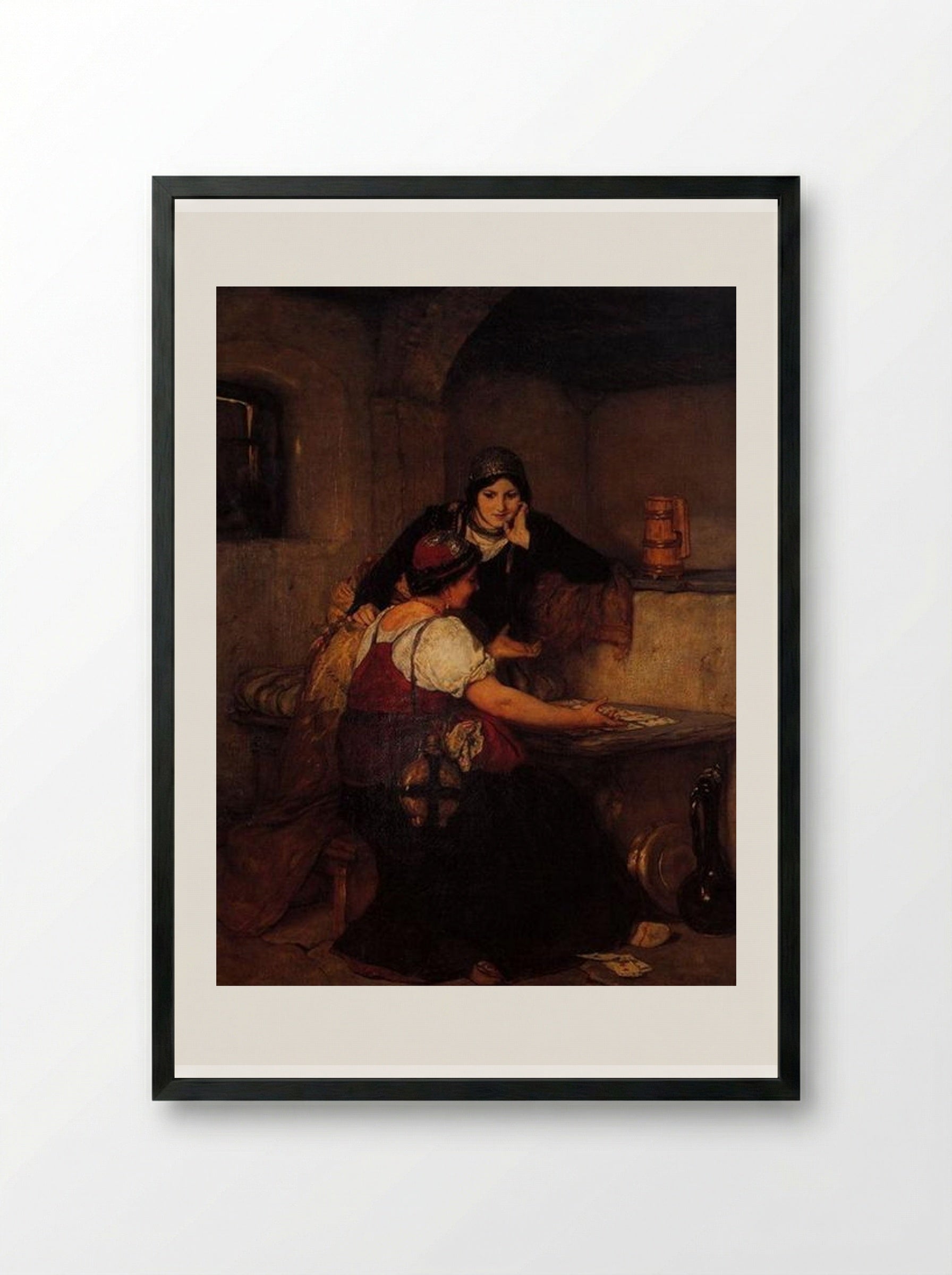 Cards - Nikolaos Gyzis - Framed Print Black