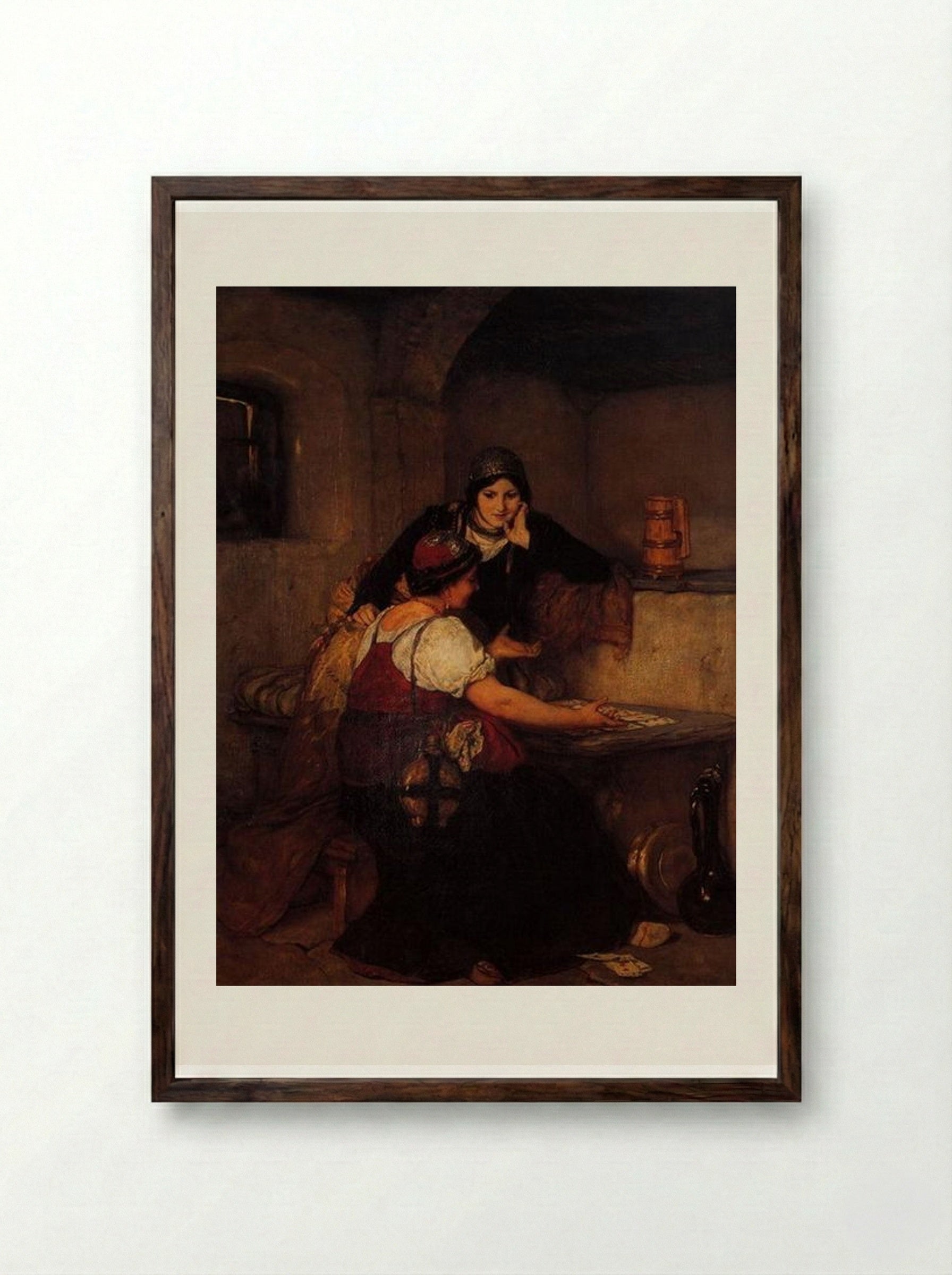 Cards - Nikolaos Gyzis - Framed Print Dark Wood