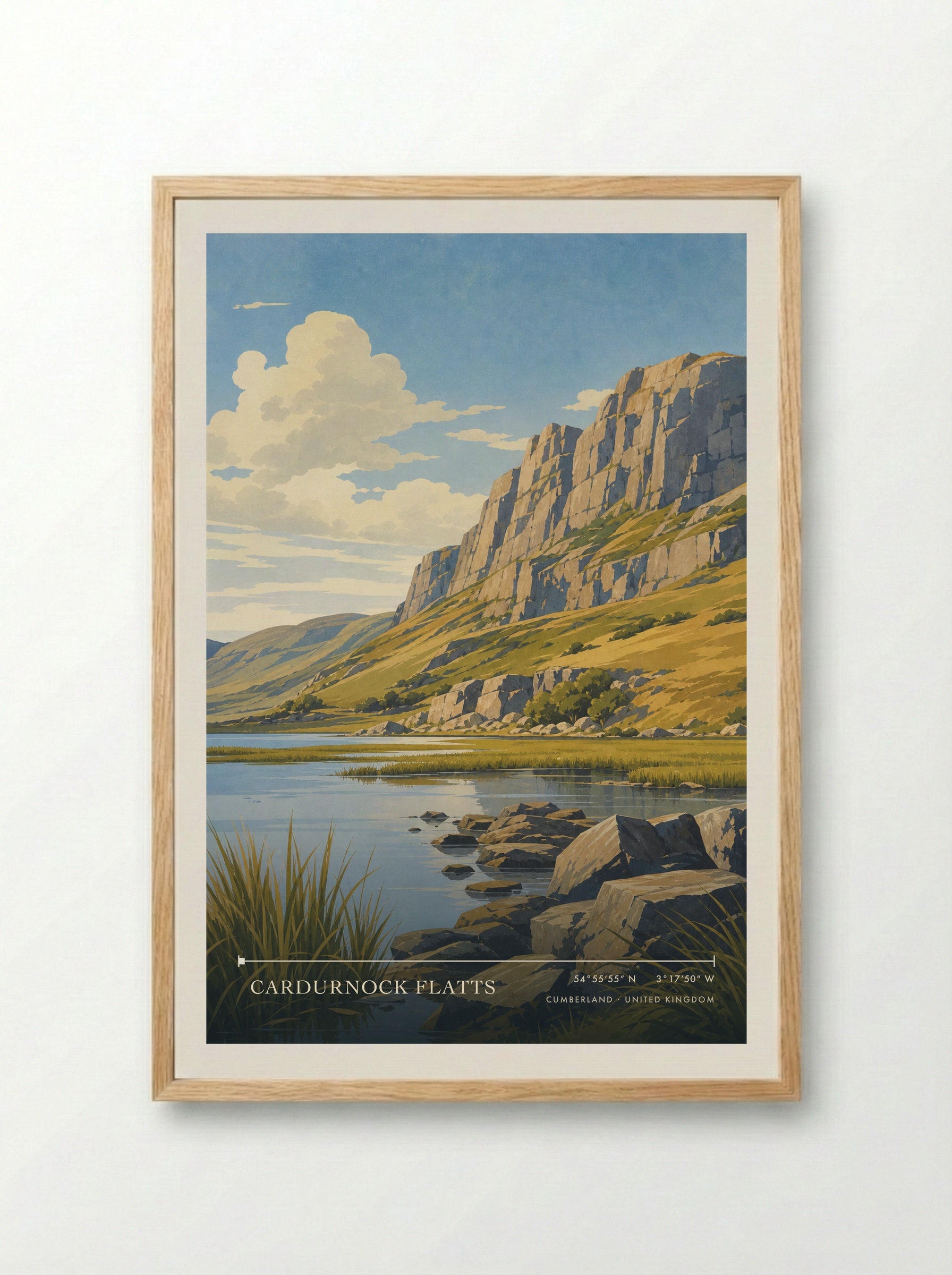 Cardurnock Flatts Cumberland United Kingdom Travel Poster - Framed Print Wood