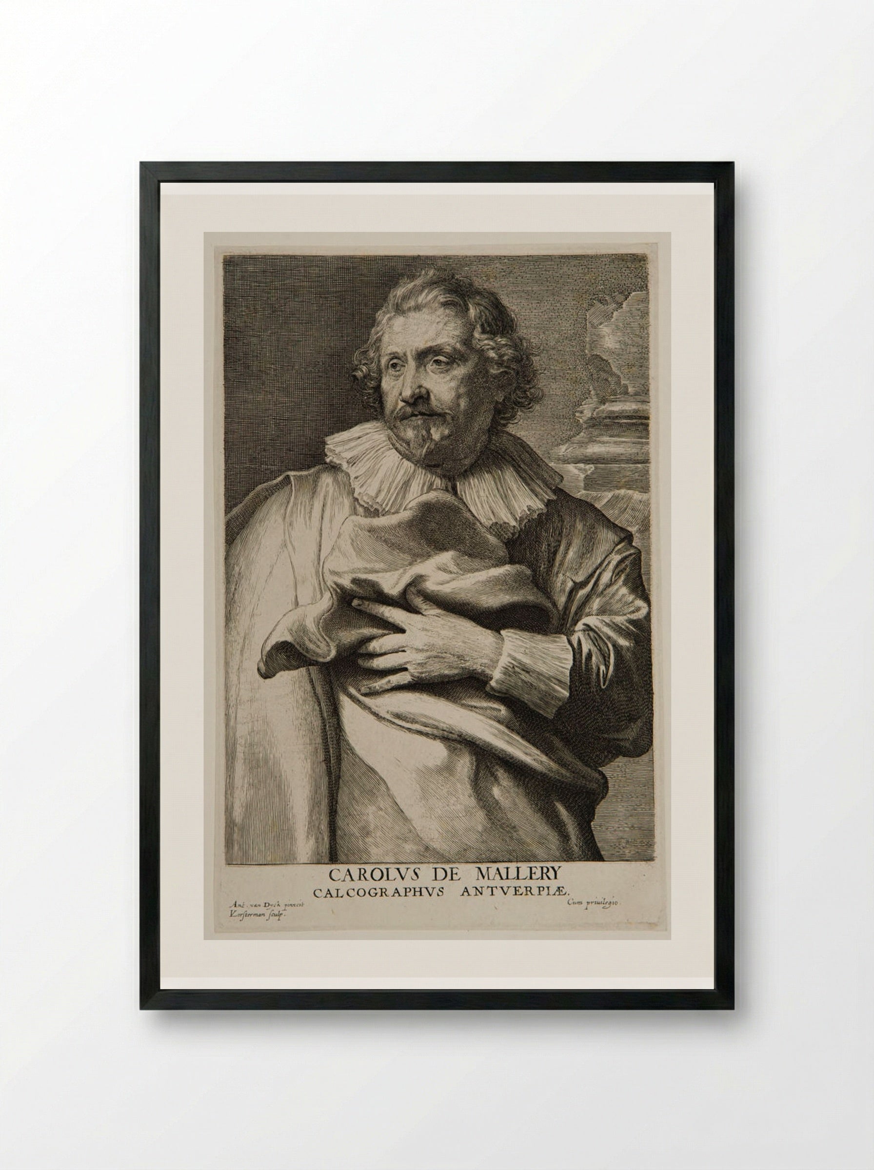 Carel van Mallery - Lucas Vorsterman I - Framed Print Black