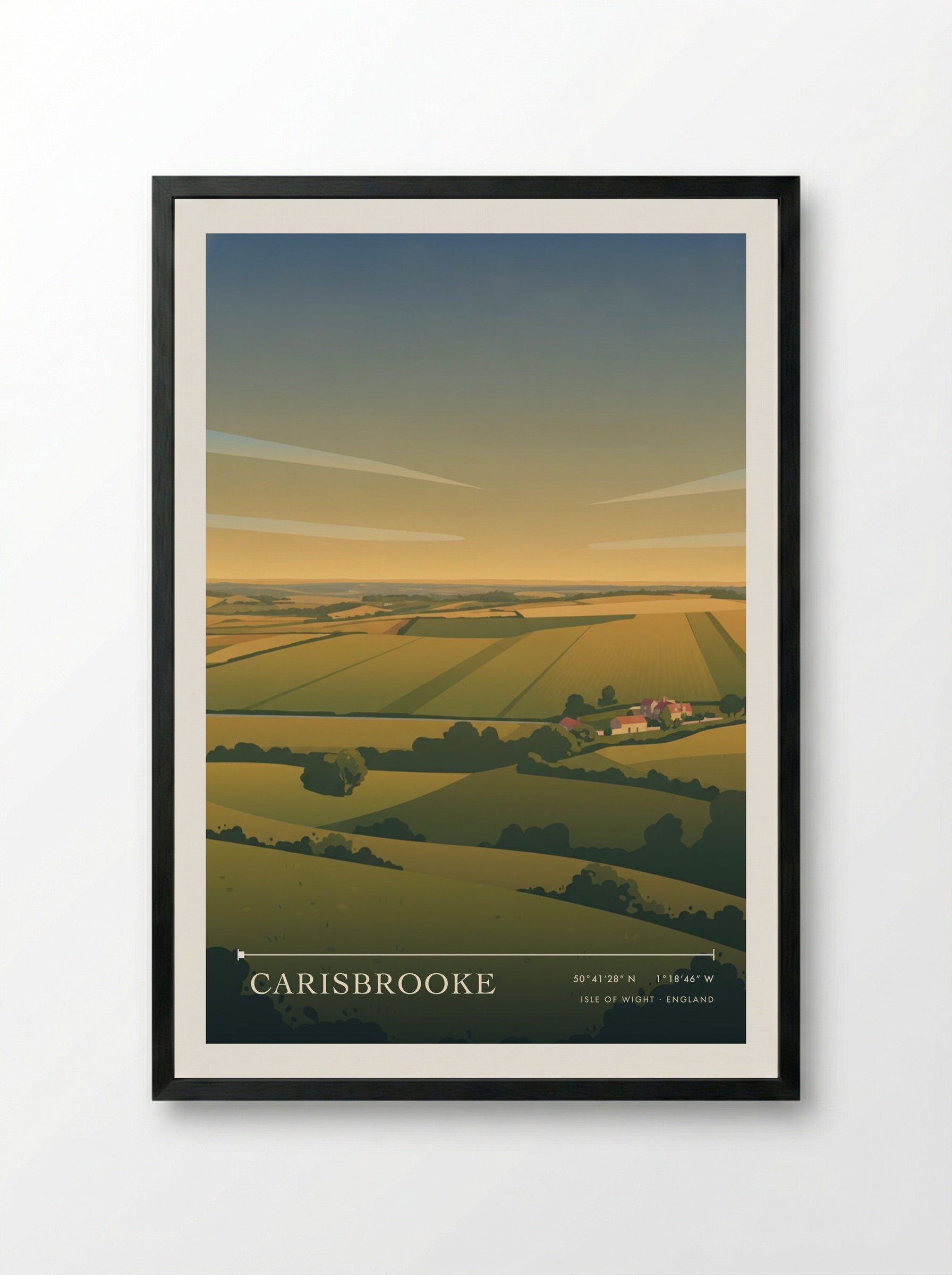 Carisbrooke Isle of Wight England Travel Poster - Framed Print Black