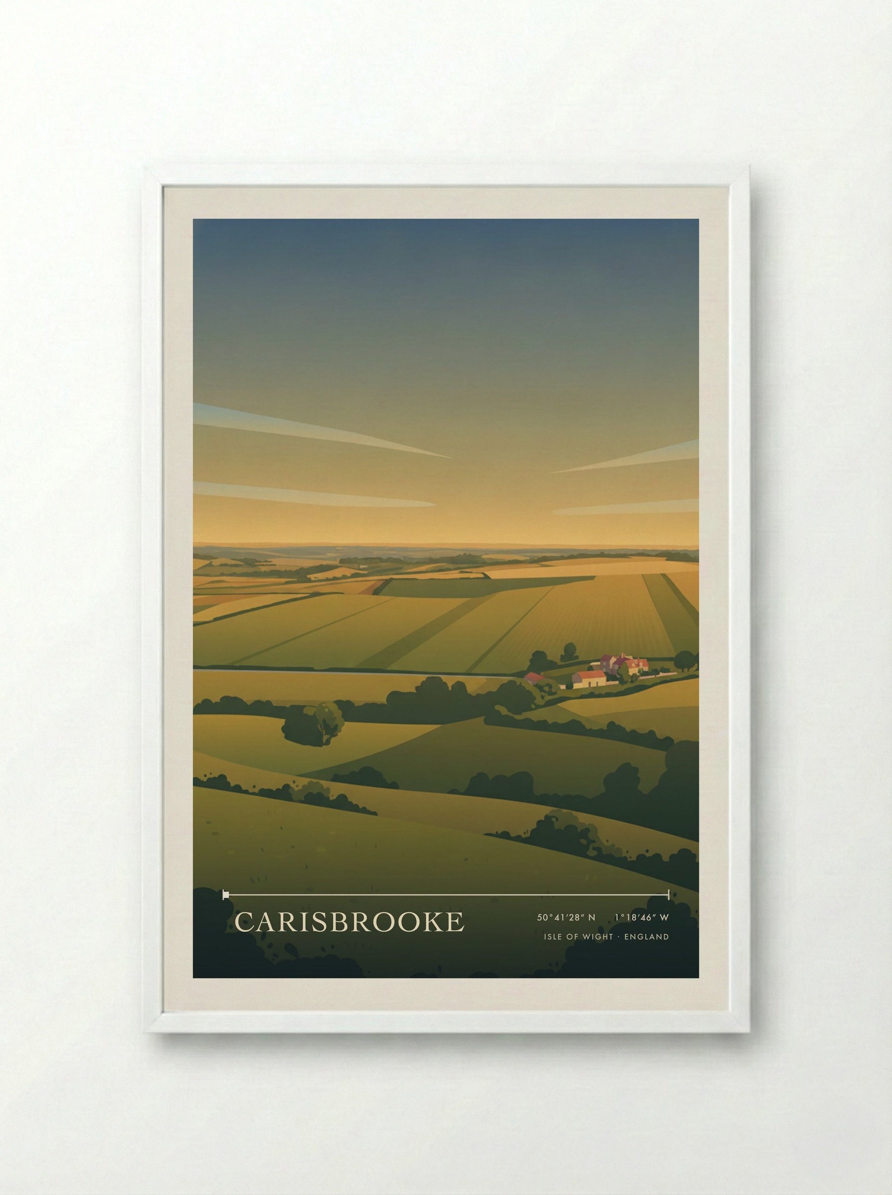 Carisbrooke Isle of Wight England Travel Poster - Framed Print White