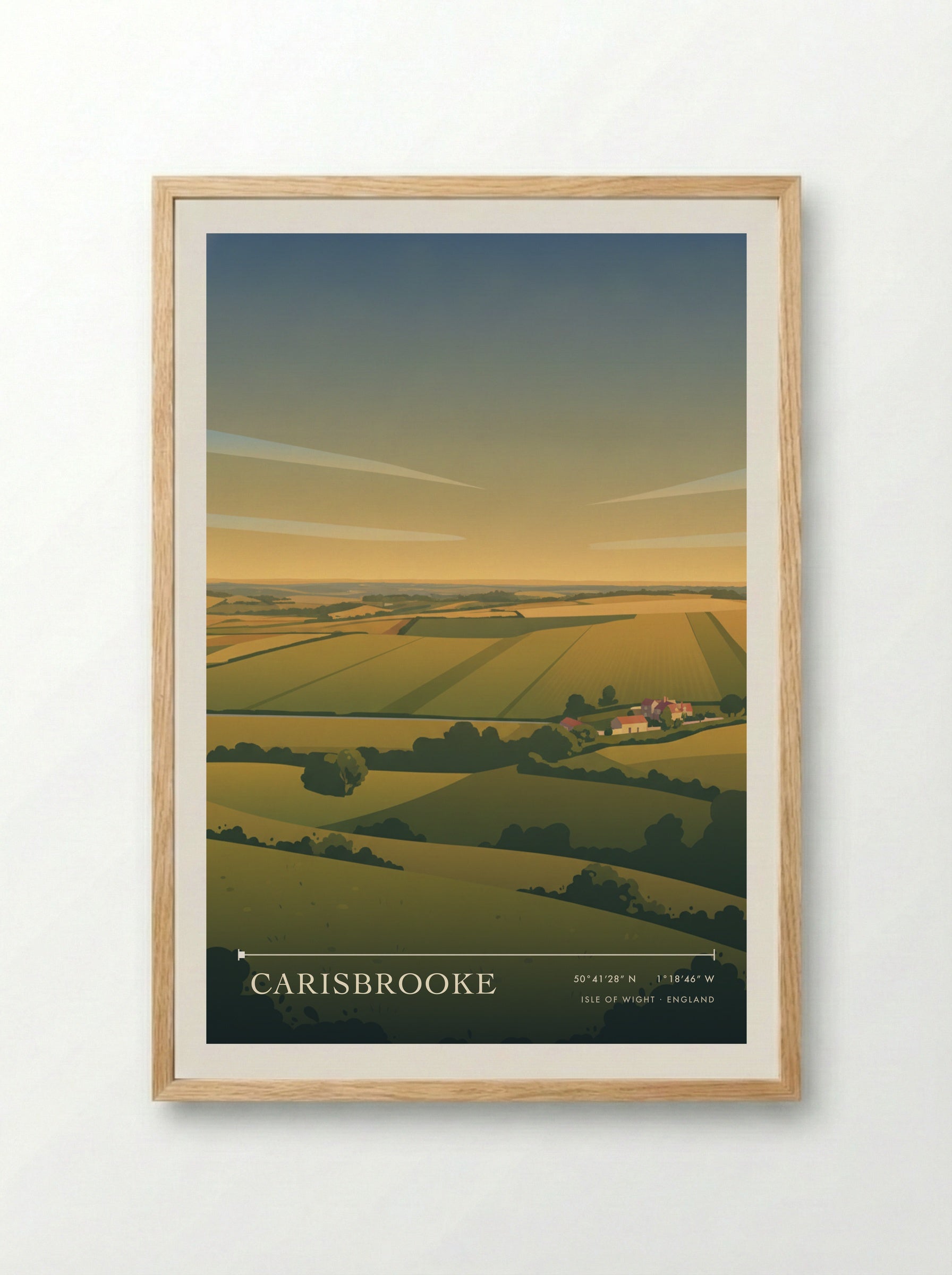 Carisbrooke Isle of Wight England Travel Poster - Framed Print Wood
