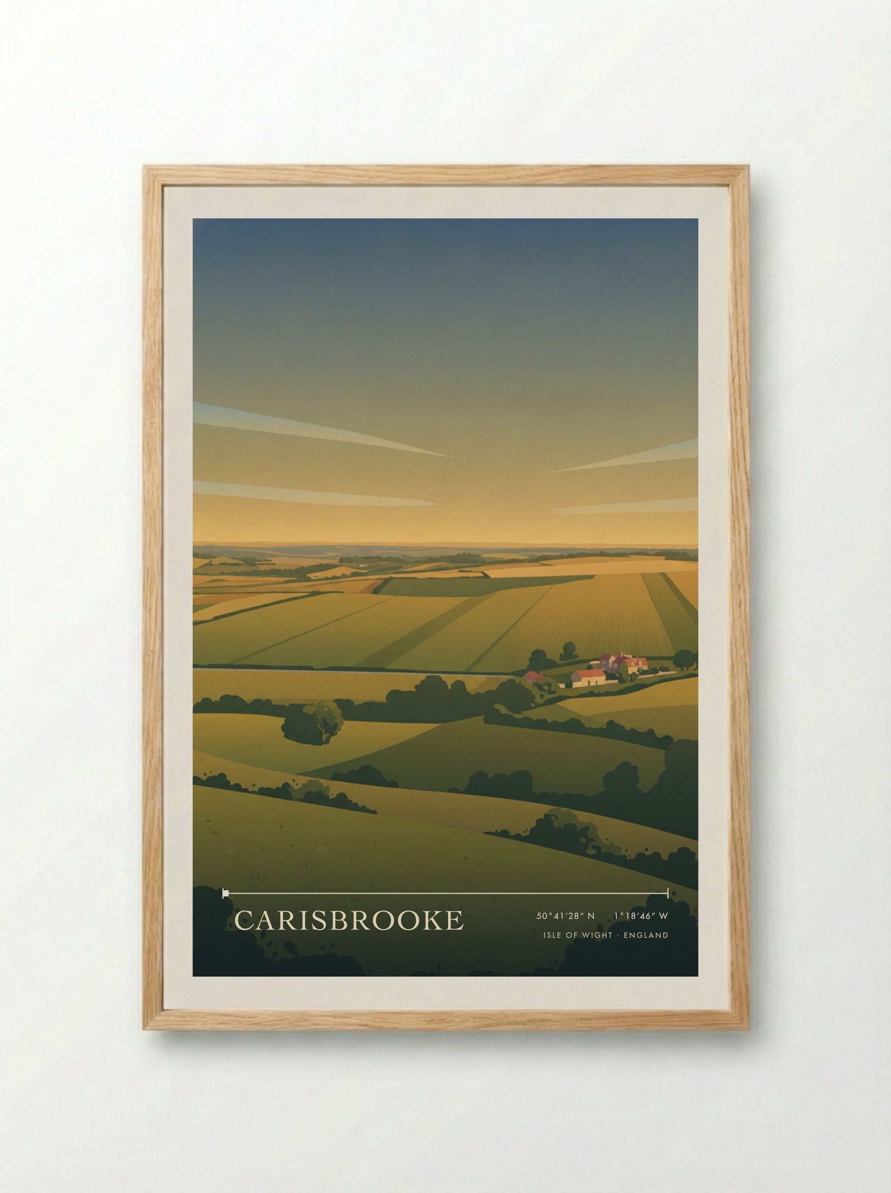 Carisbrooke Isle of Wight England Travel Poster - Framed Print Wood