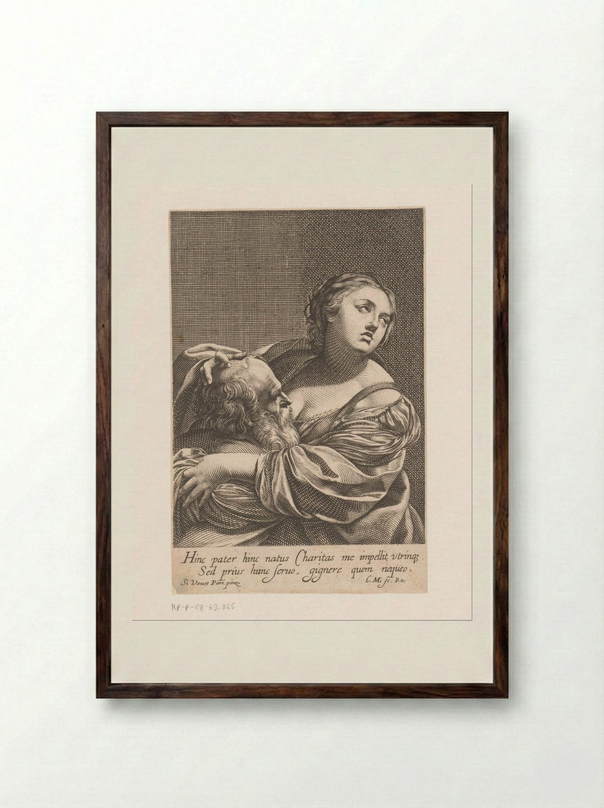 Caritas Romana - Charles David - Framed Print Dark Wood