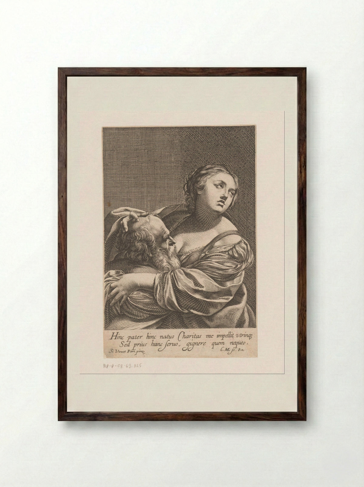 Caritas Romana - Charles David - Framed Print Dark Wood