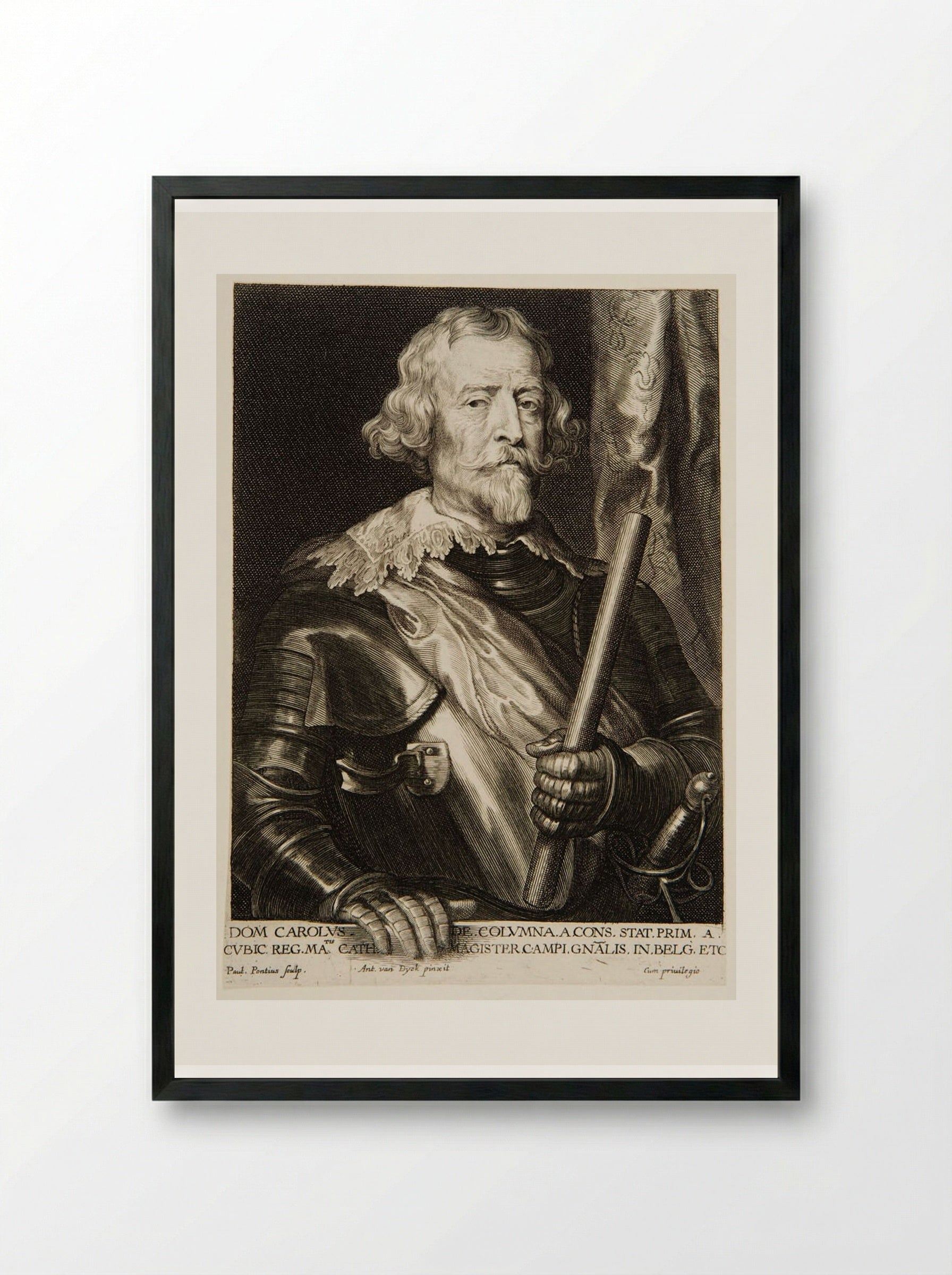 Carlos de Colonna - Paulus Pontius - Framed Print Black