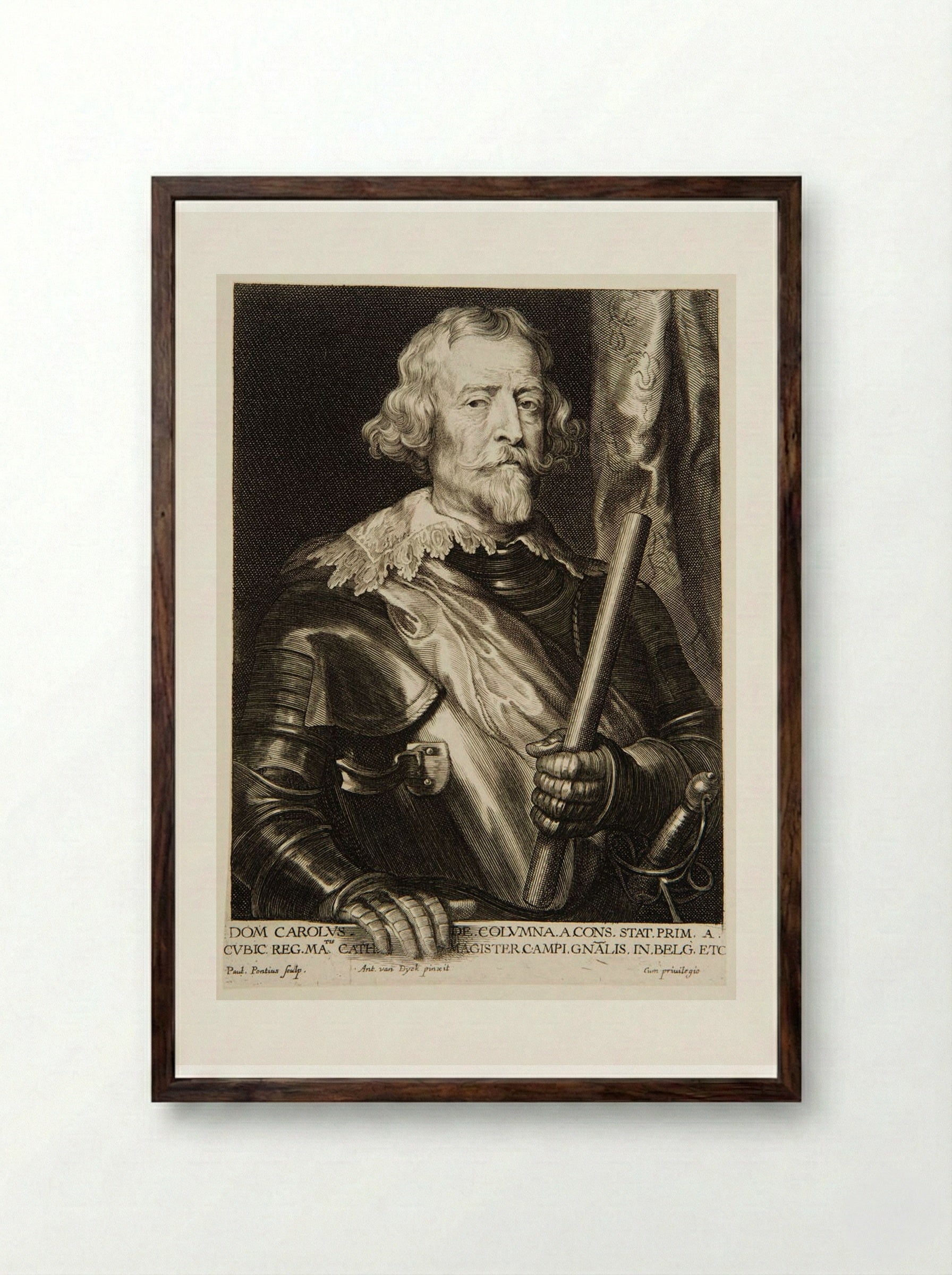 Carlos de Colonna - Paulus Pontius - Framed Print Dark Wood