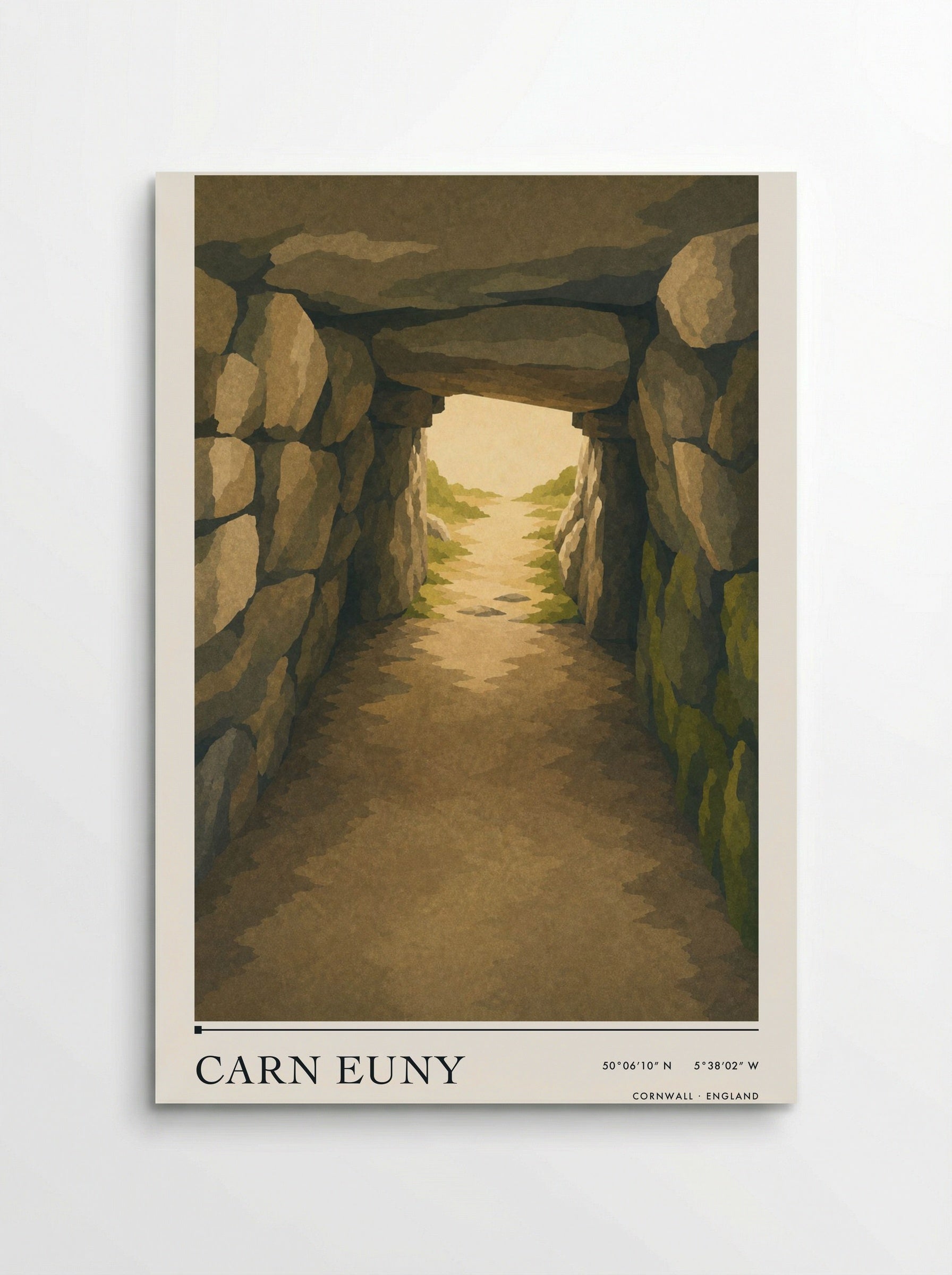 Carn Euny Cornwall England Travel Poster - Poster