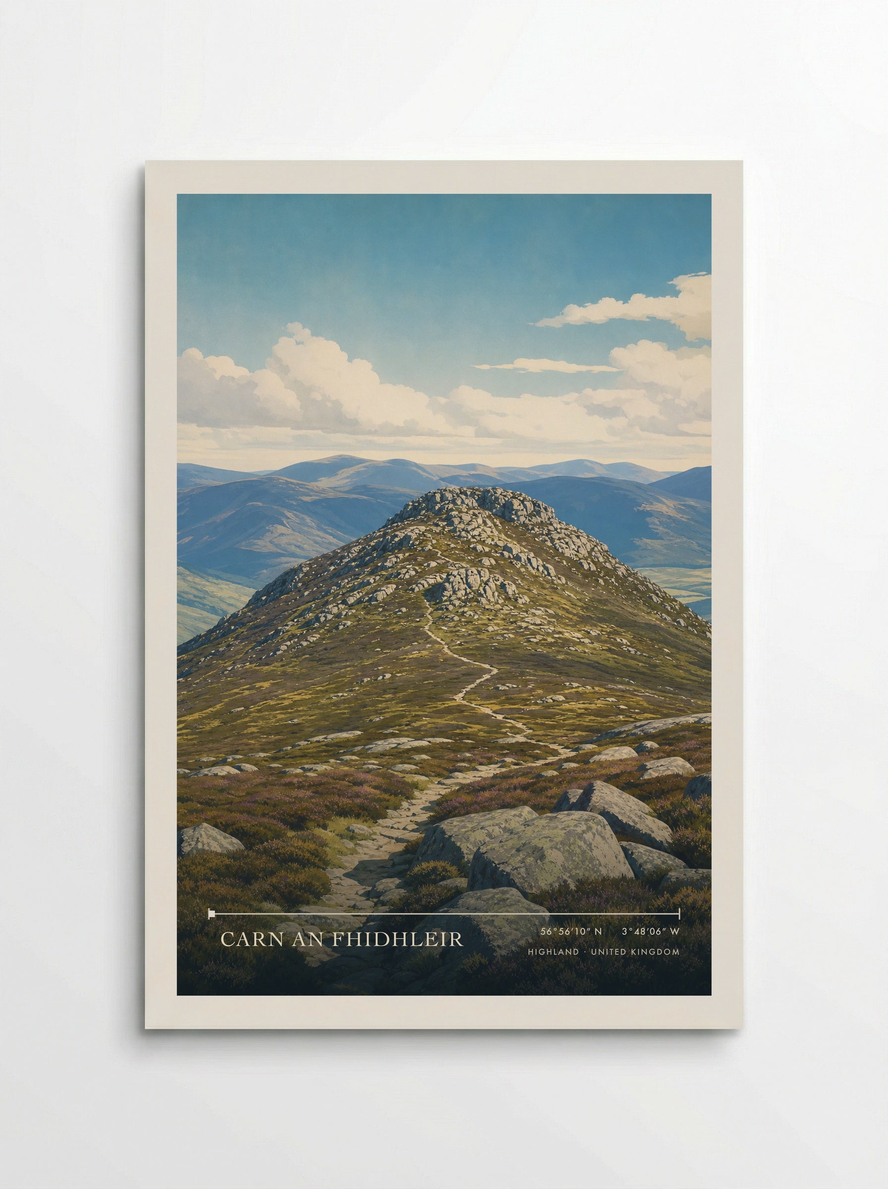 Carn an Fhidhleir Highland United Kingdom Travel Poster - Poster