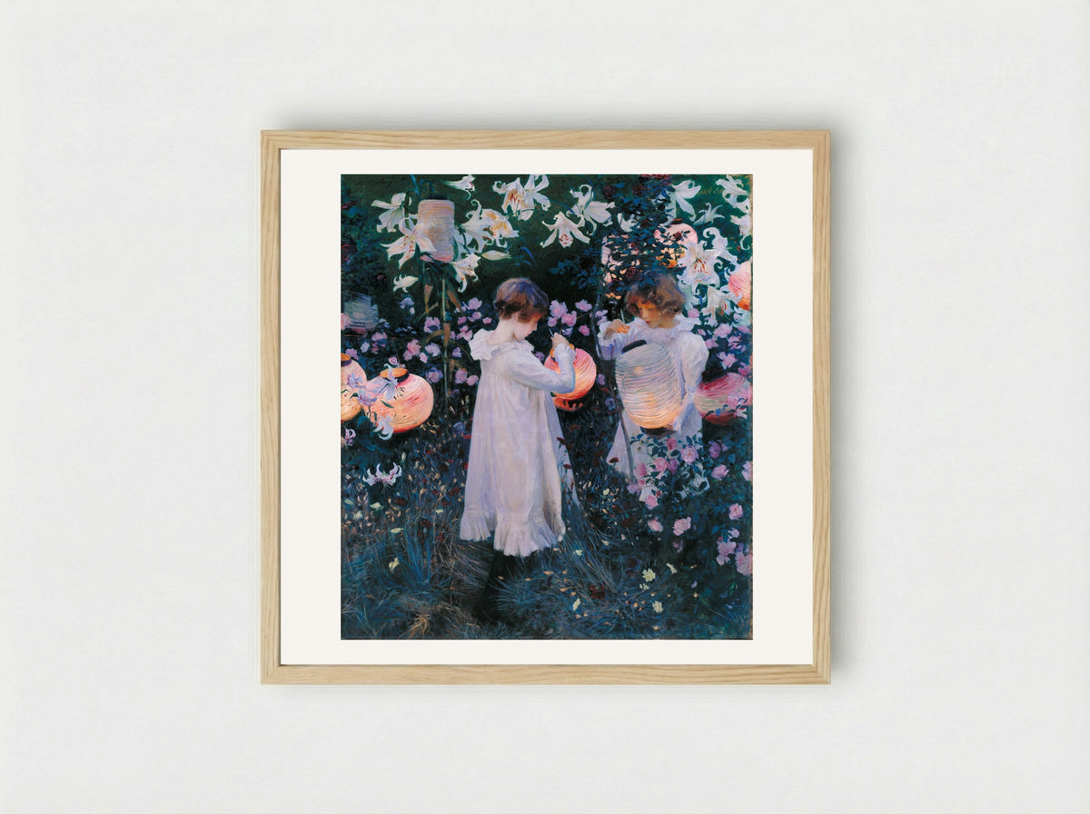 Carnation, Lily, Lily, Rose - John Singer Sargent - Framed Print Wood