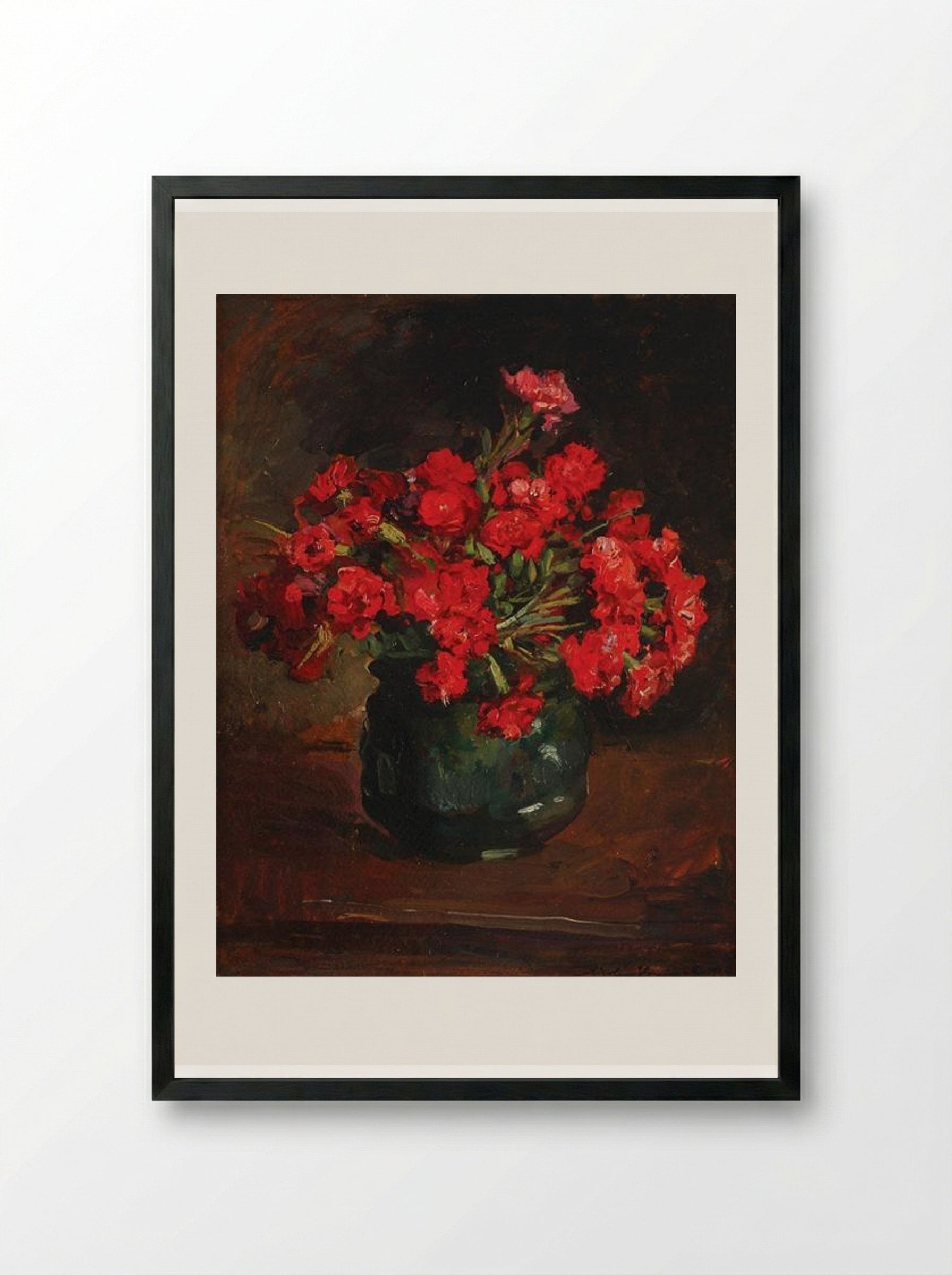 Carnations - Nicolae Vermont - Framed Print Black
