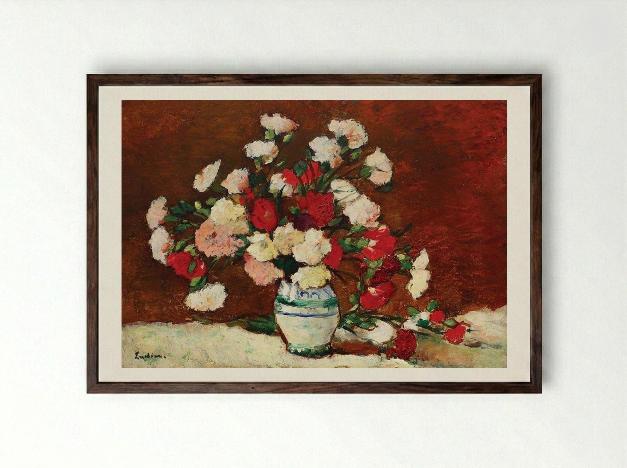 Carnations - Stefan Luchian - Framed Print Dark Wood
