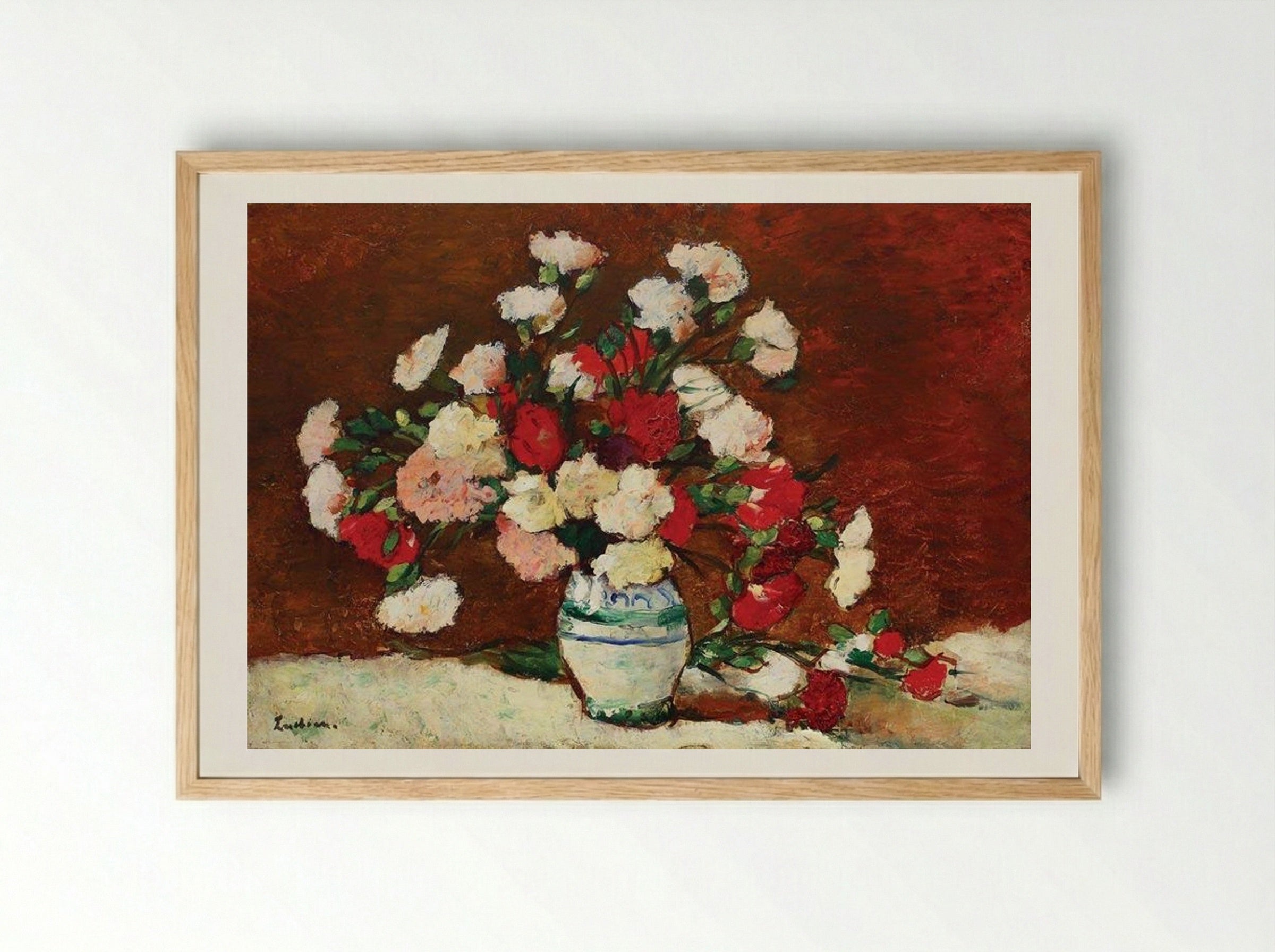 Carnations - Stefan Luchian - Framed Print Wood