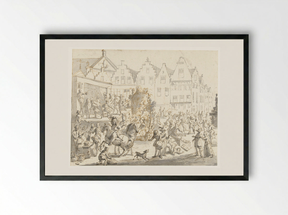 Carnaval te Antwerpen - Gonzales van Heylen - Framed Print Black